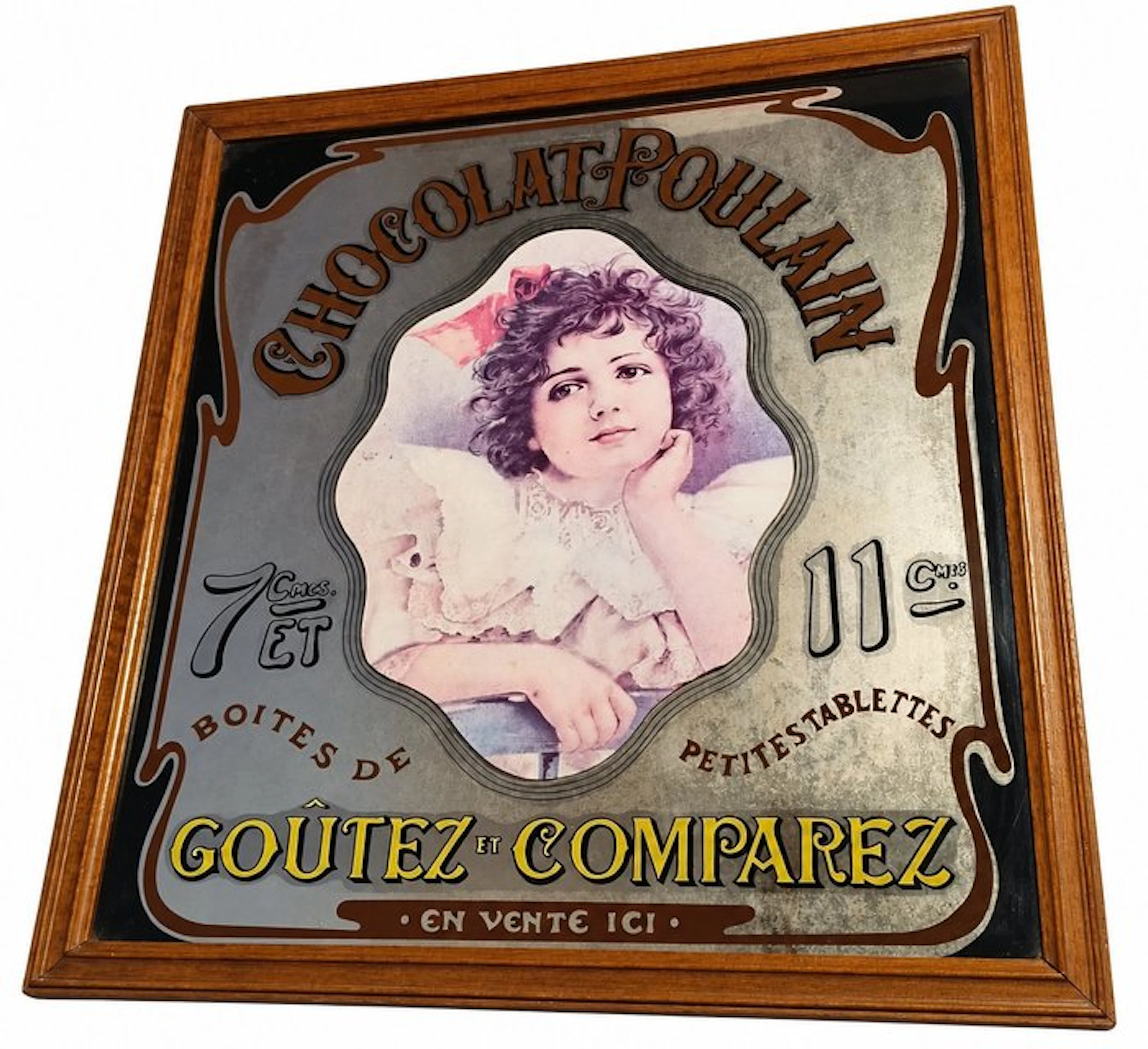 Chocolat Poulain - Mirror - Glass, Wood - Advertising signboard