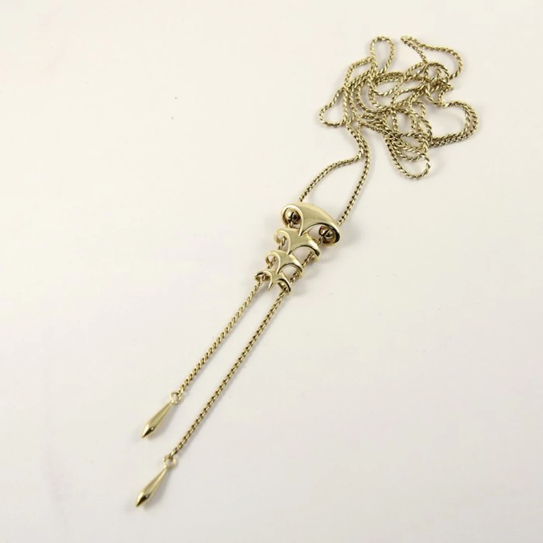 Handmade - Necklace - DESIGN Schuifketting met 2 pampels...