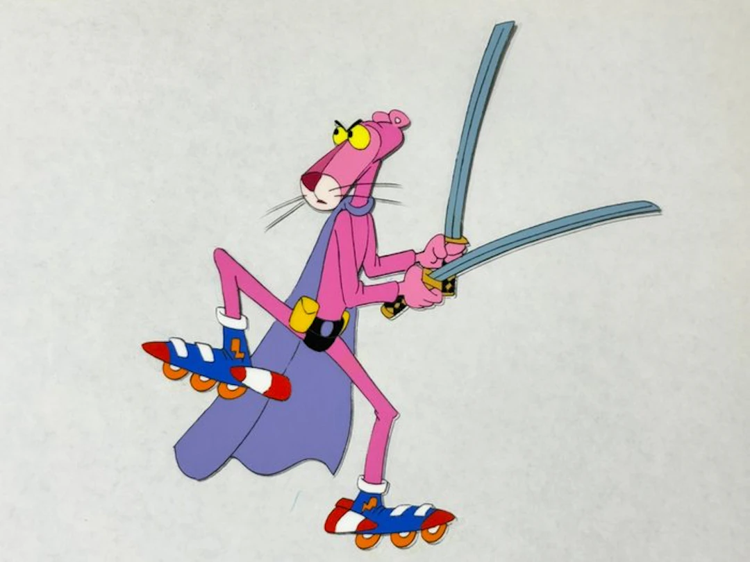 Friz Freleng - Original animation cel and drawing of Pink...