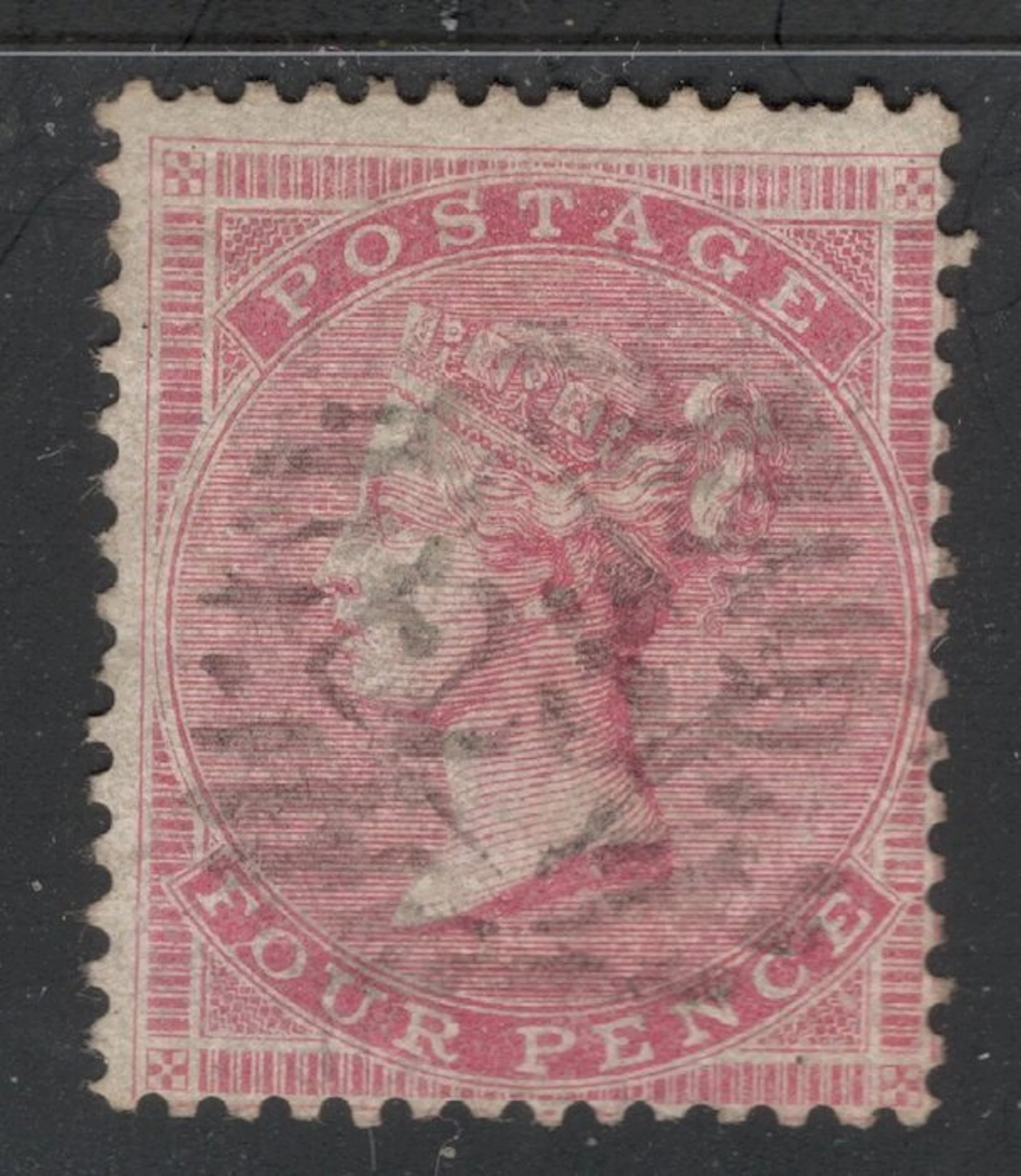 Great Britain 1856 - Queen Victoria: 4d Carmine Medium...