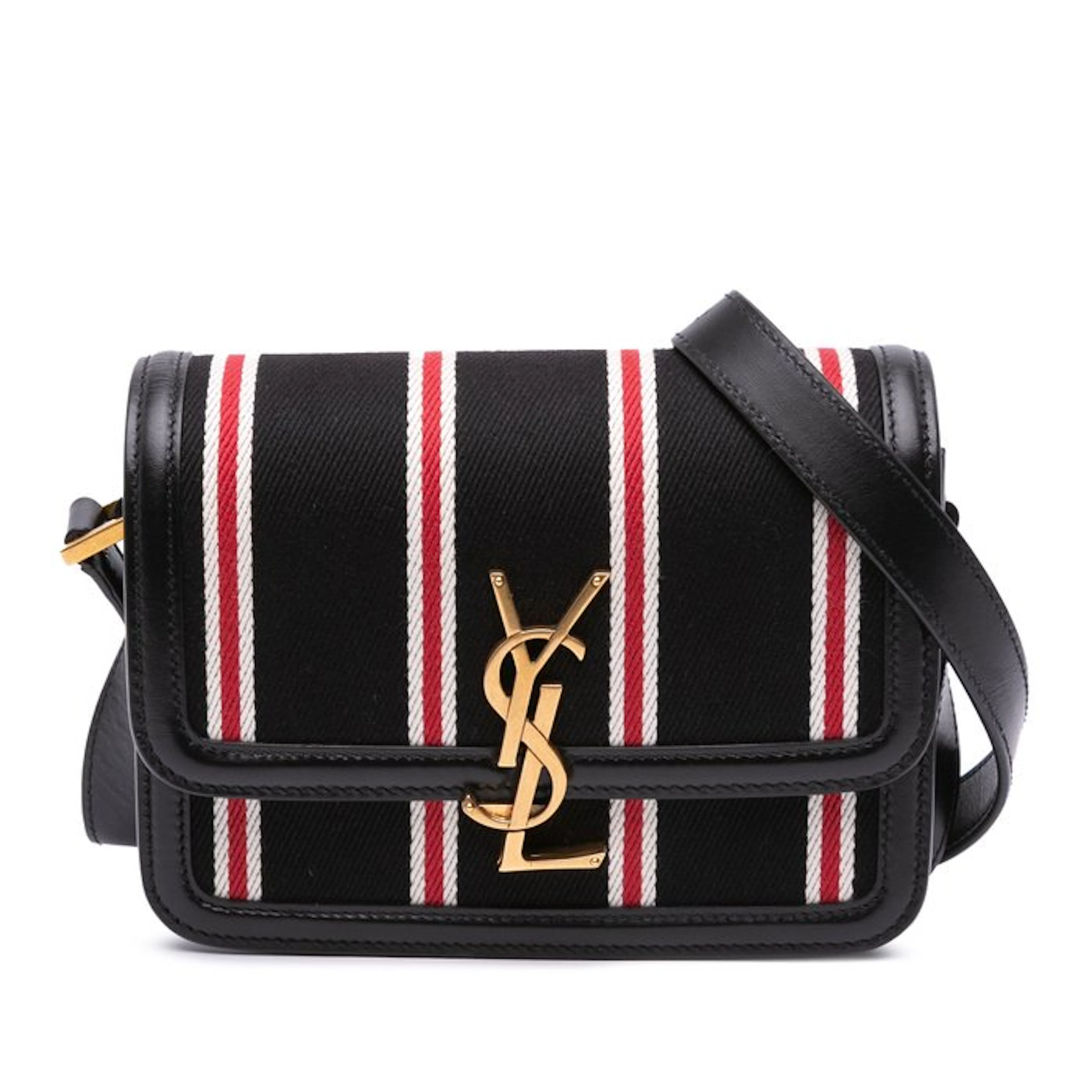 Saint Laurent - Small Canvas Striped Solferino Satchel In Box - Bag