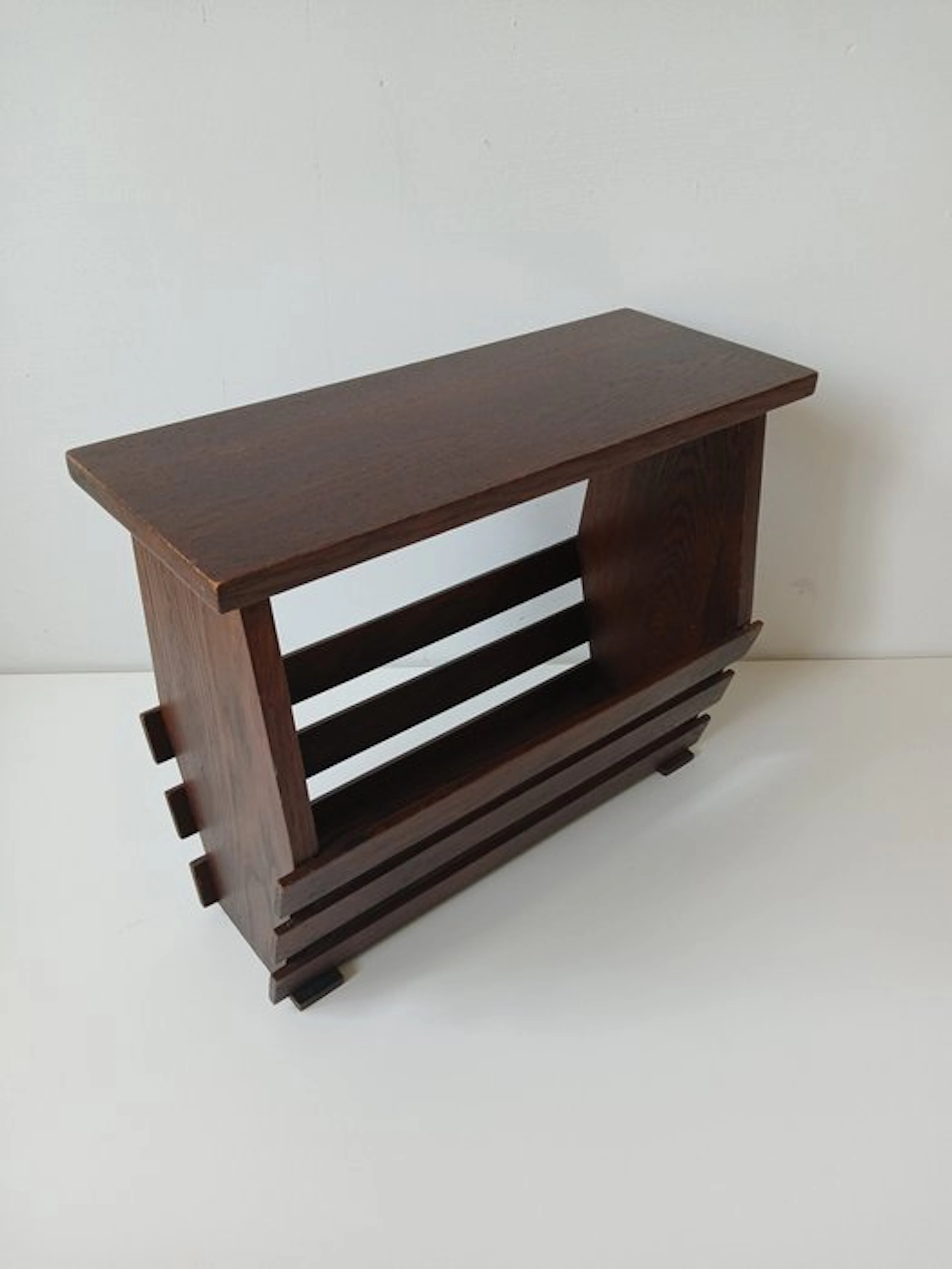 Magazine rack - Oak - Brutalist - 1960s