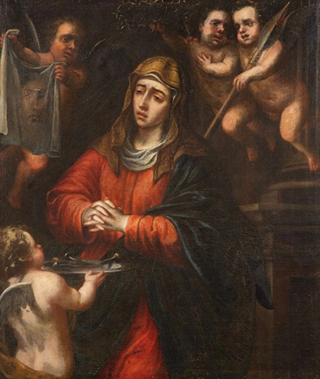 Italian school (XVII) - Coronacion de la virgen - cm 126x107