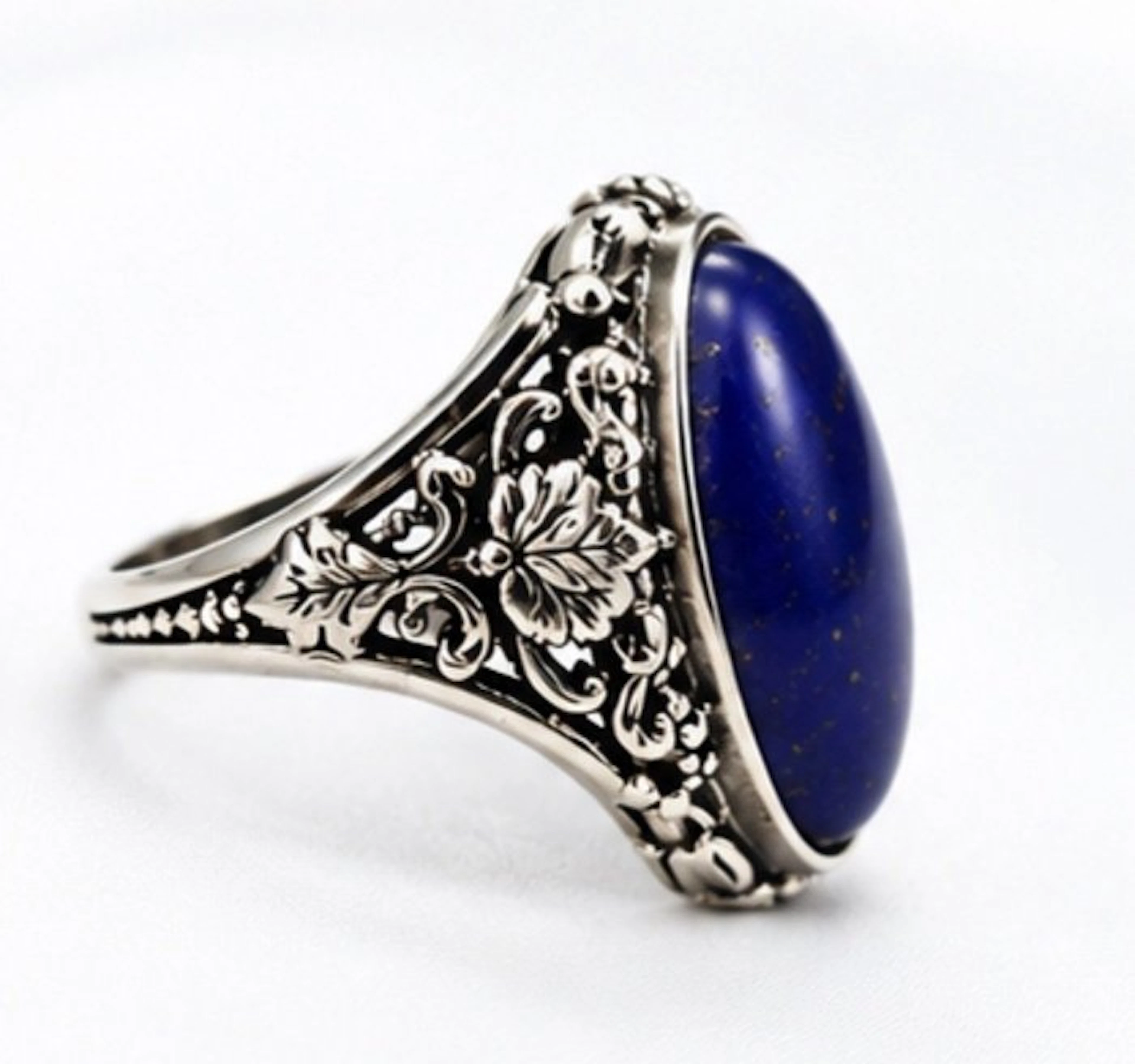 Elegant Lapis Lazuli ring in 925 sterling silver - Ring