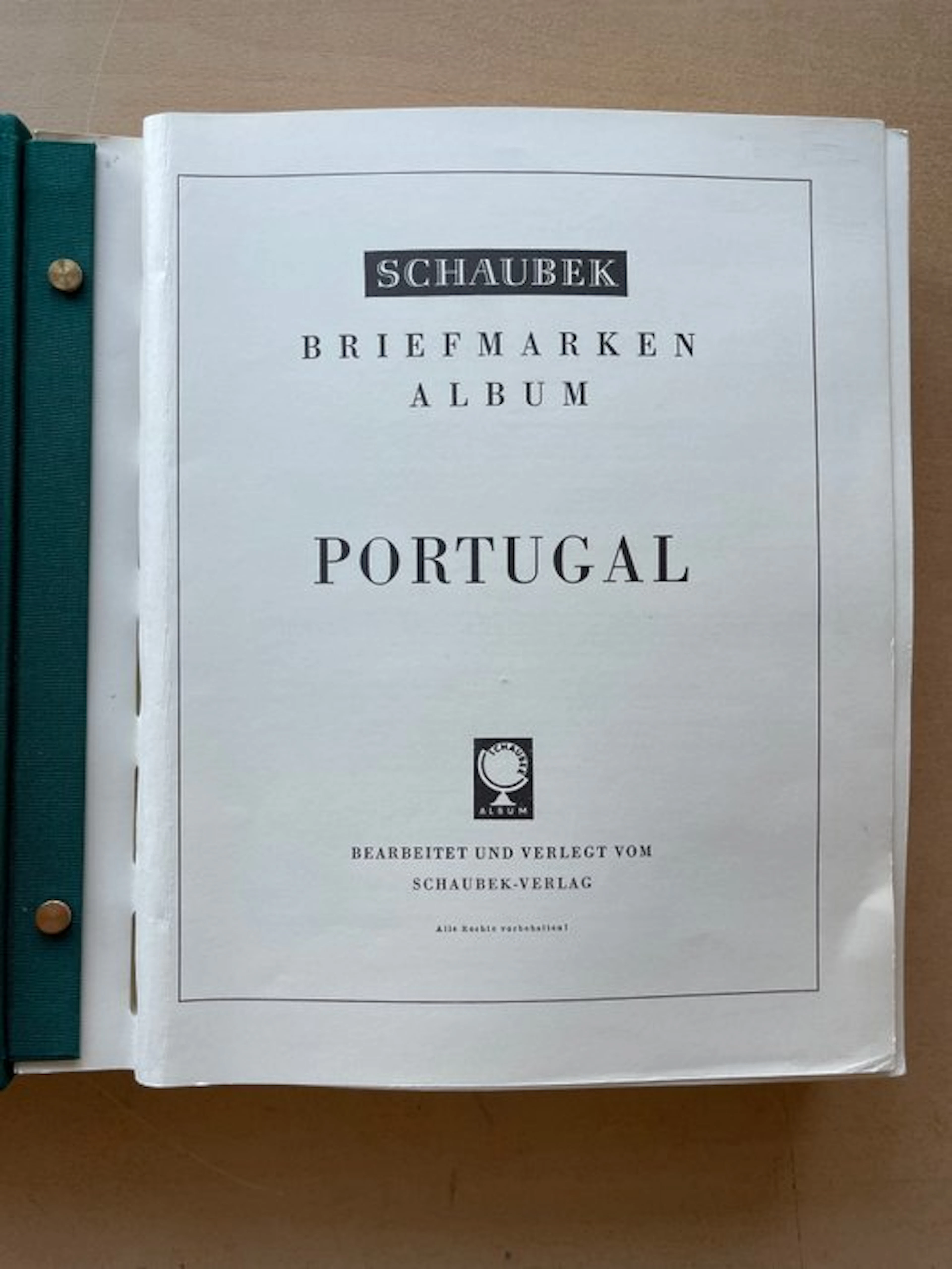 Portugal - Schaubek Album 1853 through 1989, equipped with 80% clamp strips.