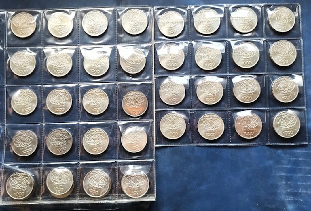 Italy. 36 monete " Roma Capitale " 1000 lire anno 1970