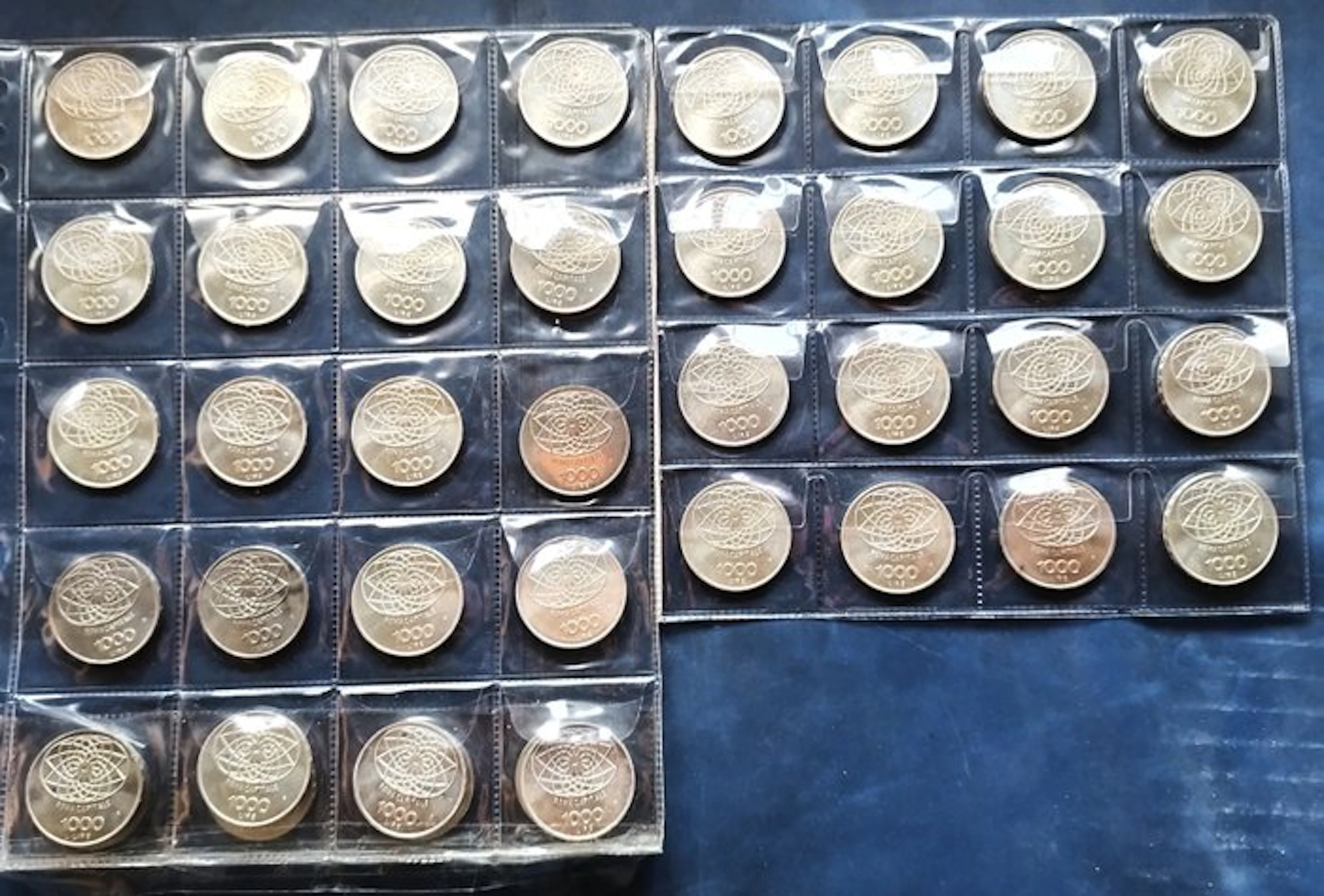 Italy. 36 monete " Roma Capitale " 1000 lire anno 1970