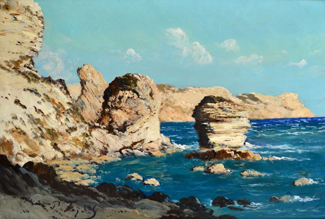 Pierre Faget Germai(1890-1961) - Le Grain de Sable à Bonifacio, Corse