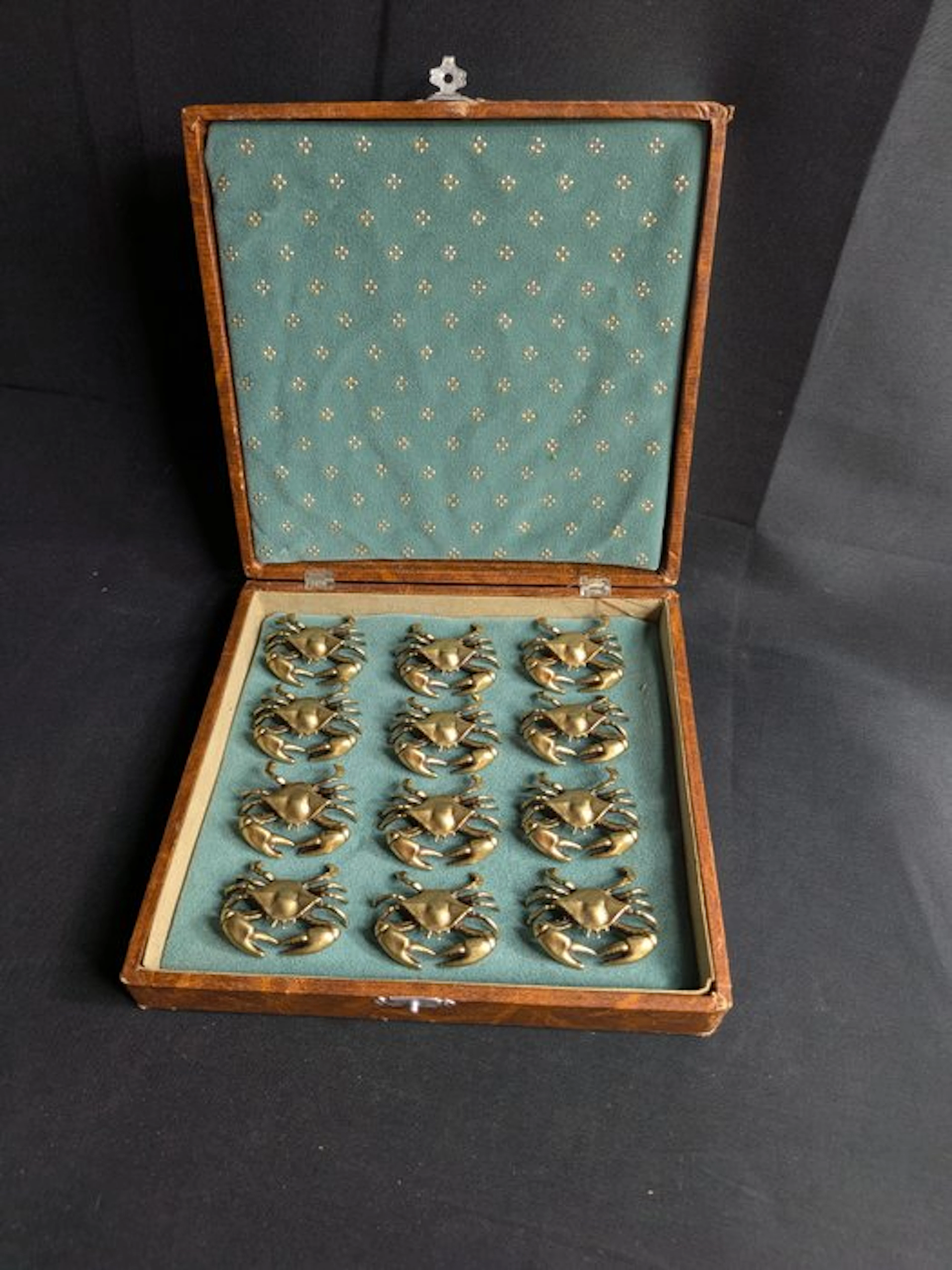 Knife rest (12) - Gilt brass - Land and Sea