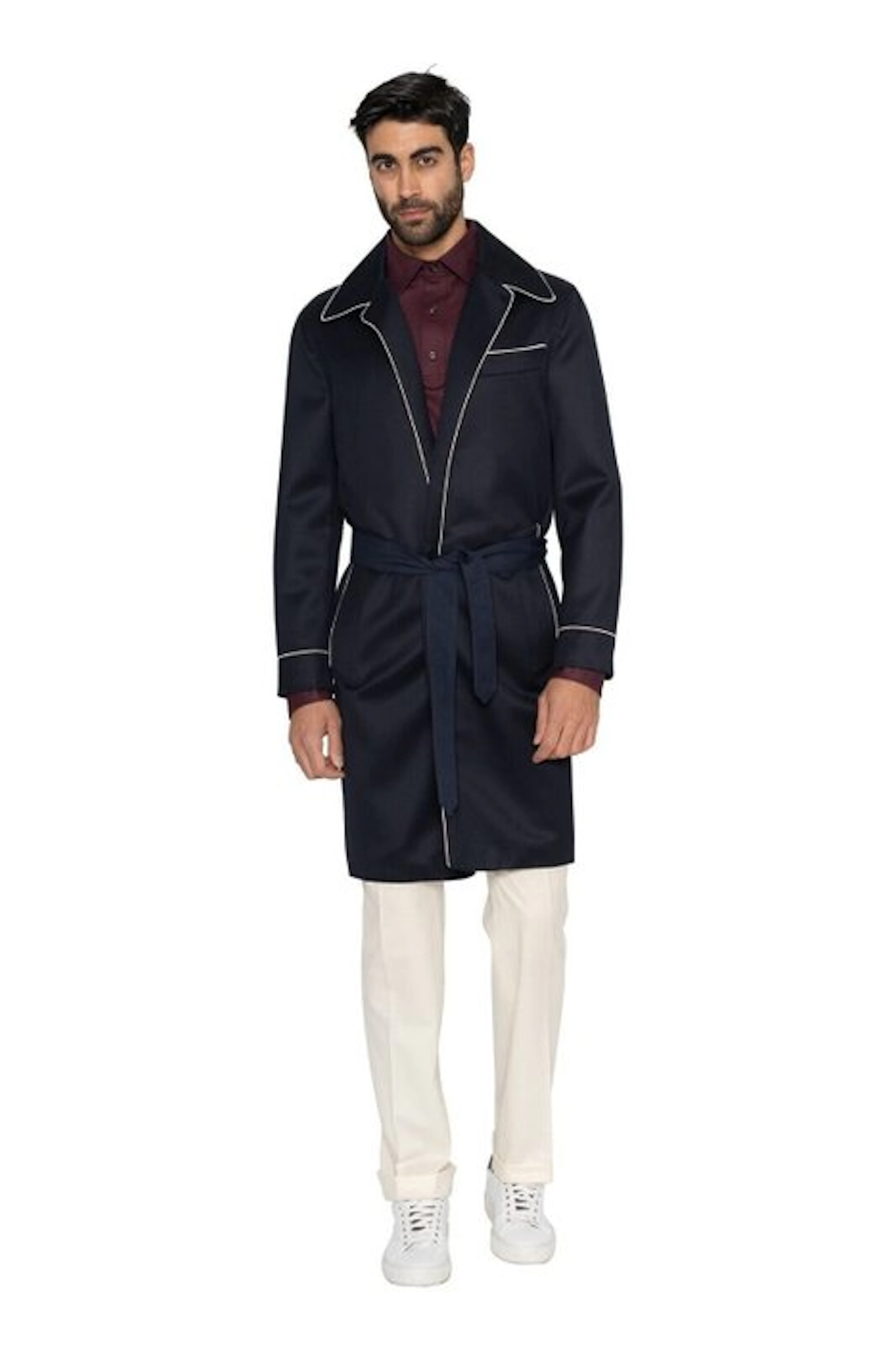 EIDOS by ISAIA NAPOLI - 48 IT - Blue Trench Coat Bicolor...