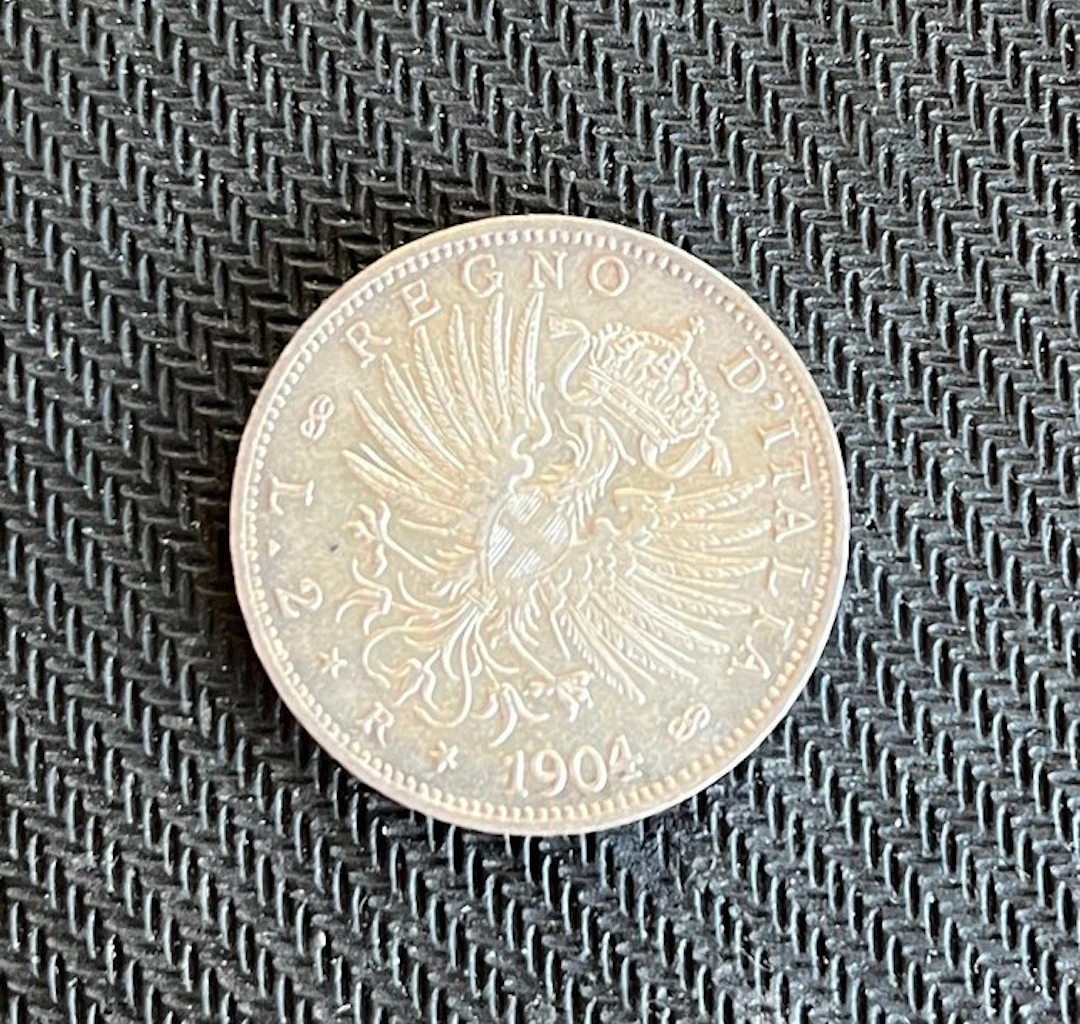 Italy, Kingdom Vittorio Emanuele III. 2 Lire 1904 "Aquila Sabauda" - R2