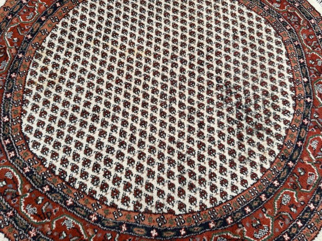 Vintage Tabriz round rug — cleaned — hand-knotted — wool...