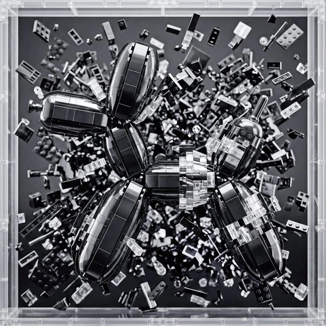 Artxlife - Lego Black&Silver Jeff Koons Balloon Dog