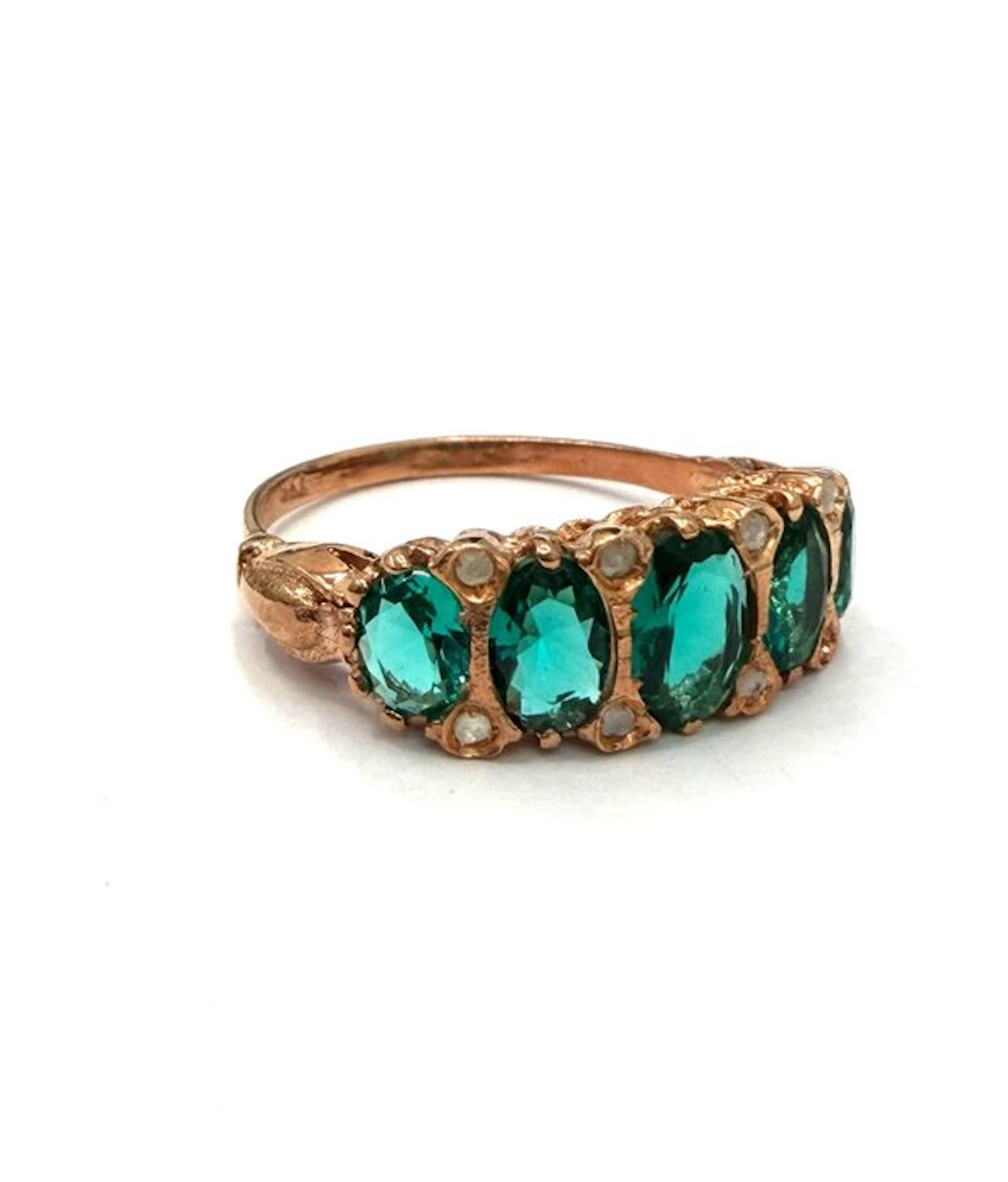 No reserve price - Ring - 9 kt. Rose gold, Silver Spinel - Diamond