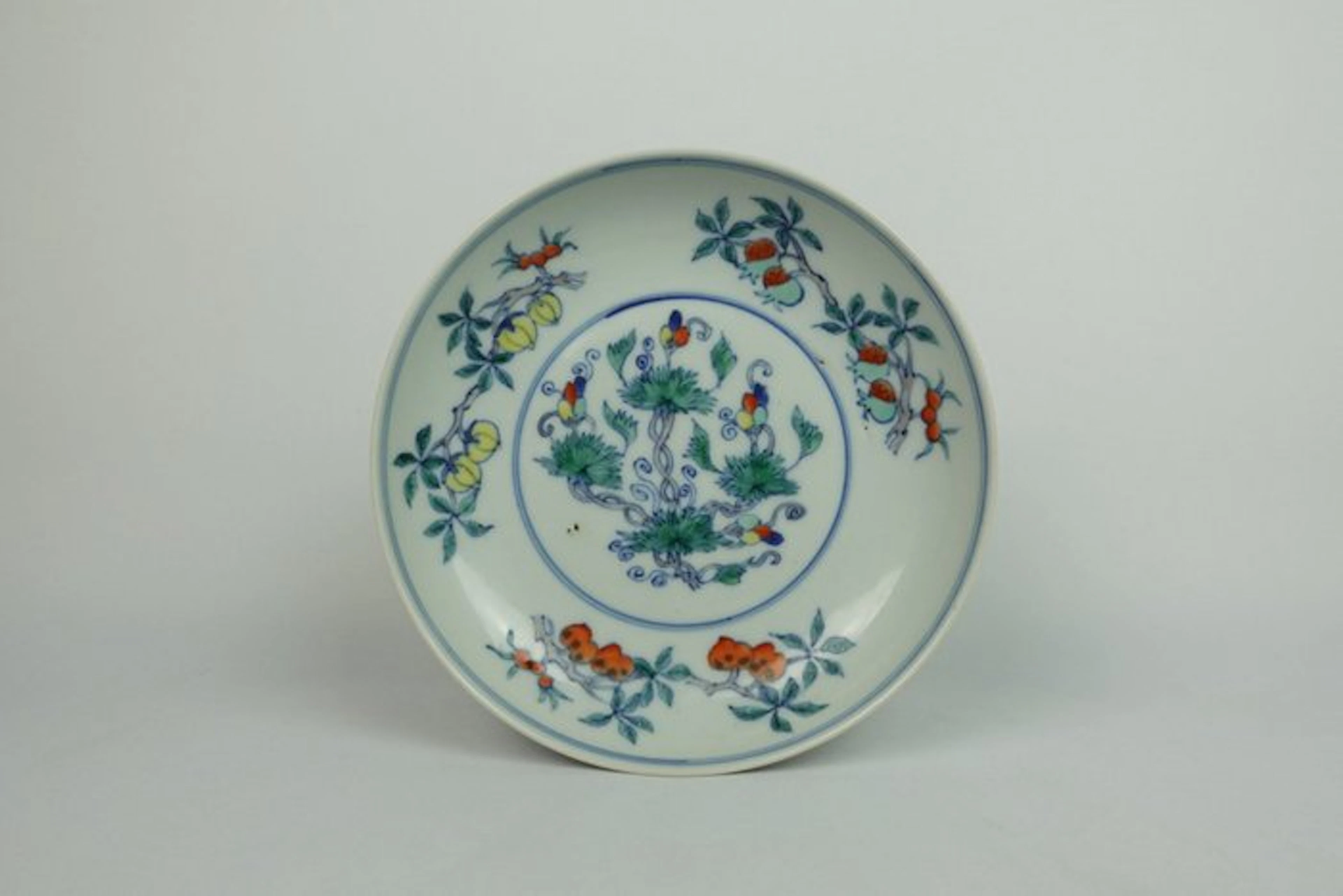 Doucai 'Fruit & Flower' Plate — Chenghua Mark - Porcelain - China