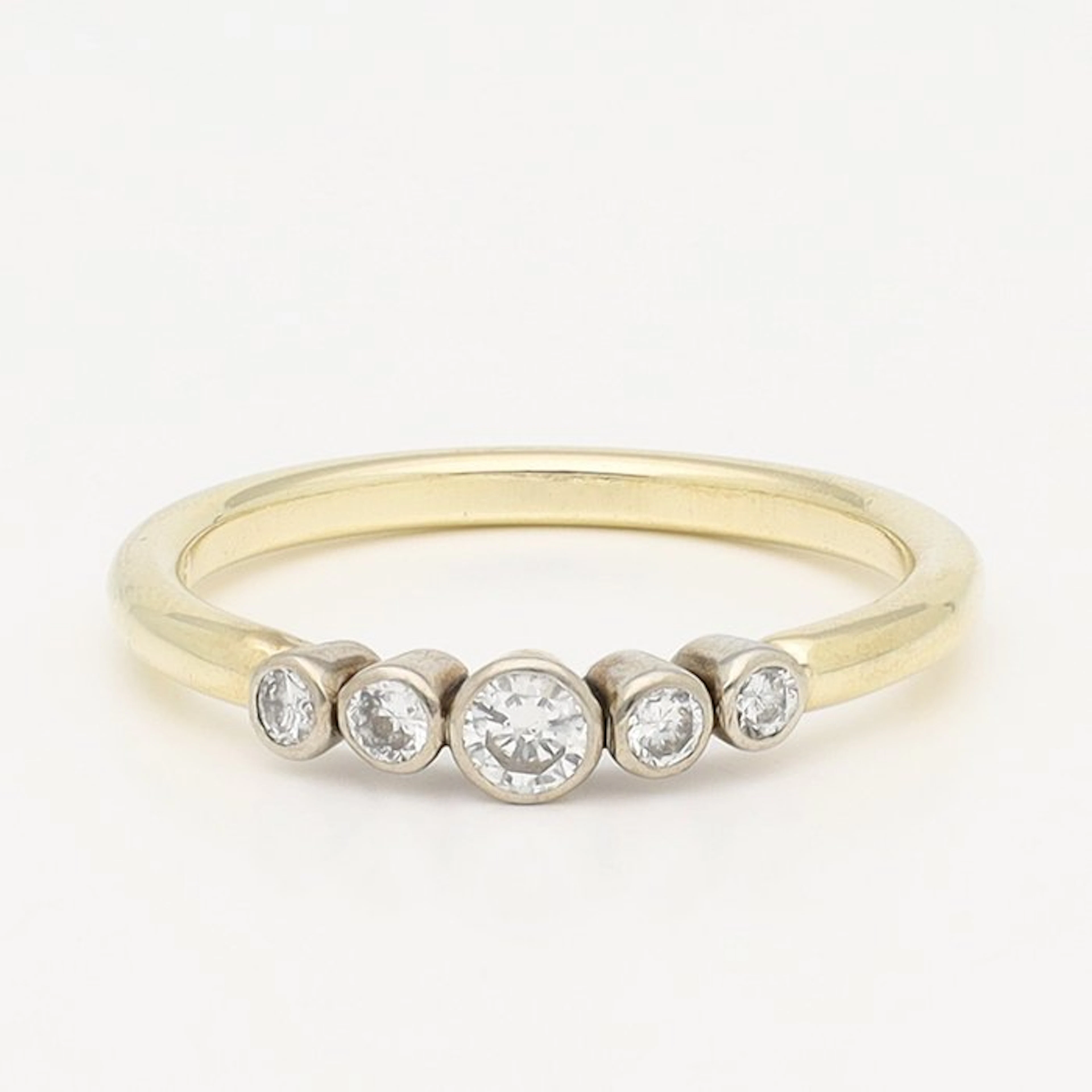 Ring - 14 kt. Yellow gold, White gold Diamond (Natural)