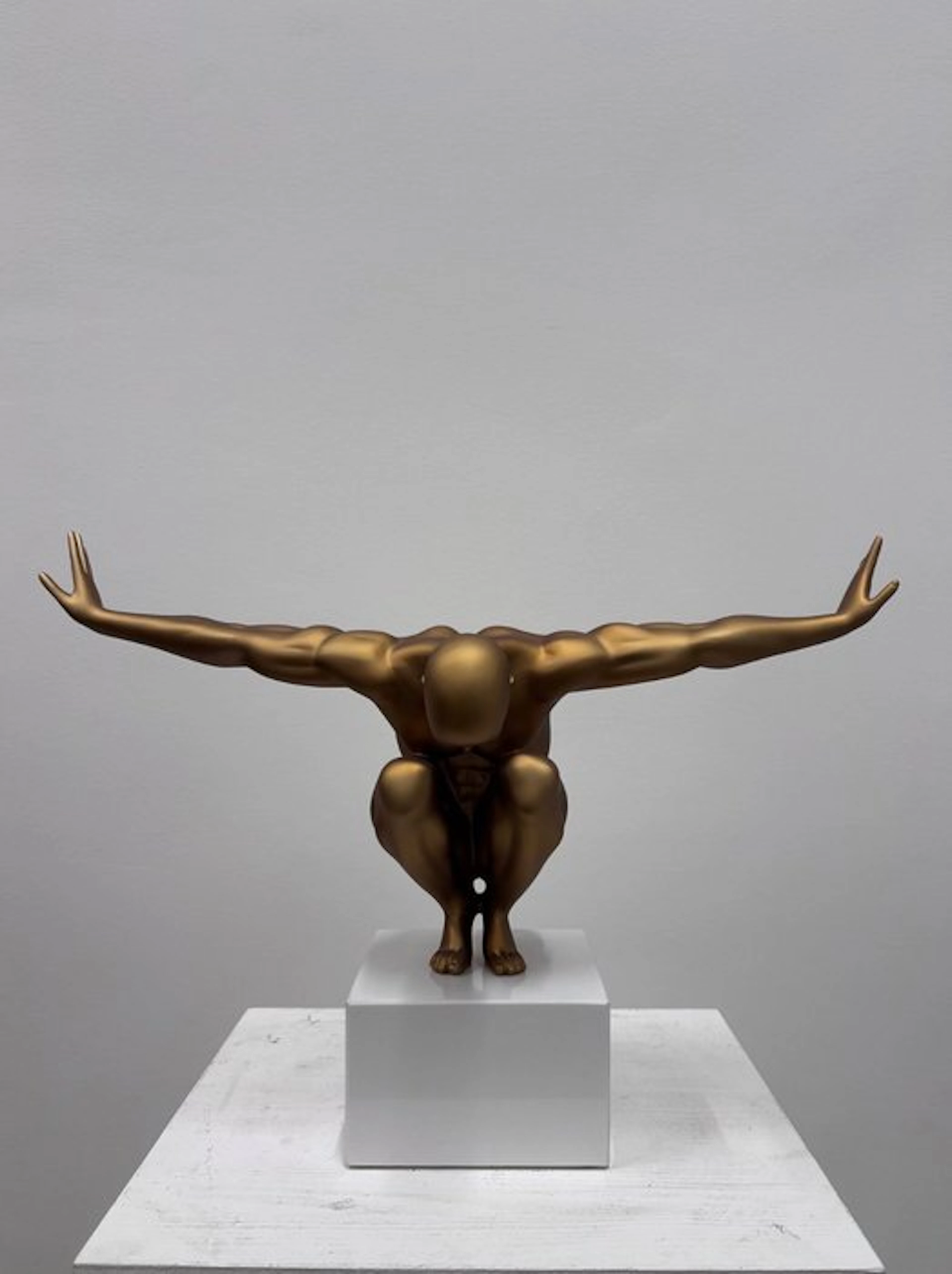 Sculpture, Atleta - 32 cm - Resin, Marble