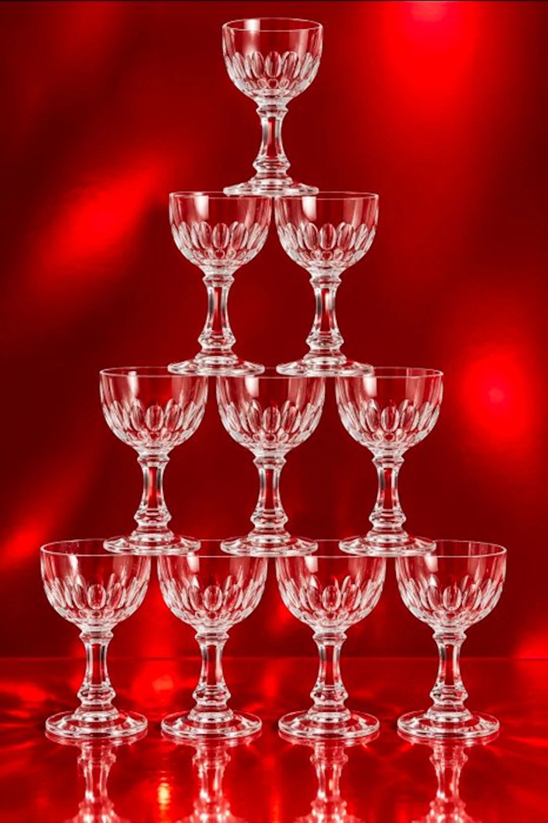 Val Saint Lambert - Drinking service - Derby - faceted crystal - 11