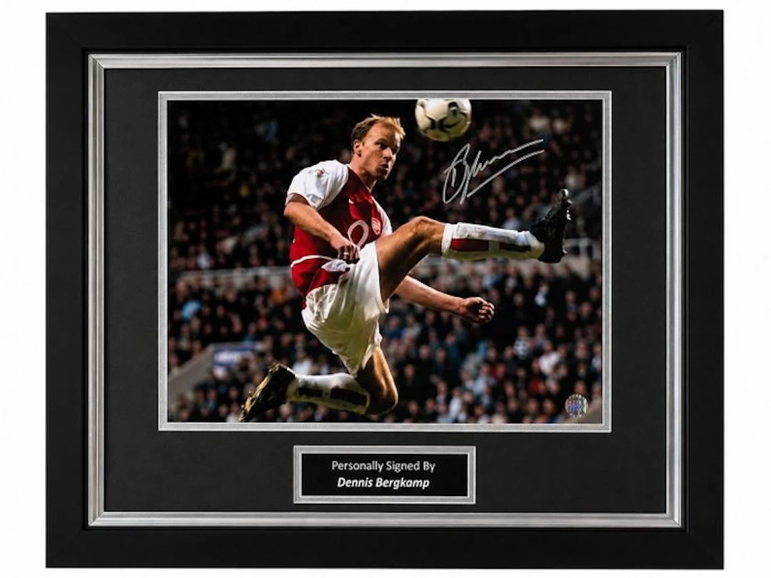 Arsenal - Premier League - Dennis Bergkamp Signed – Deluxe Frame - Photograph