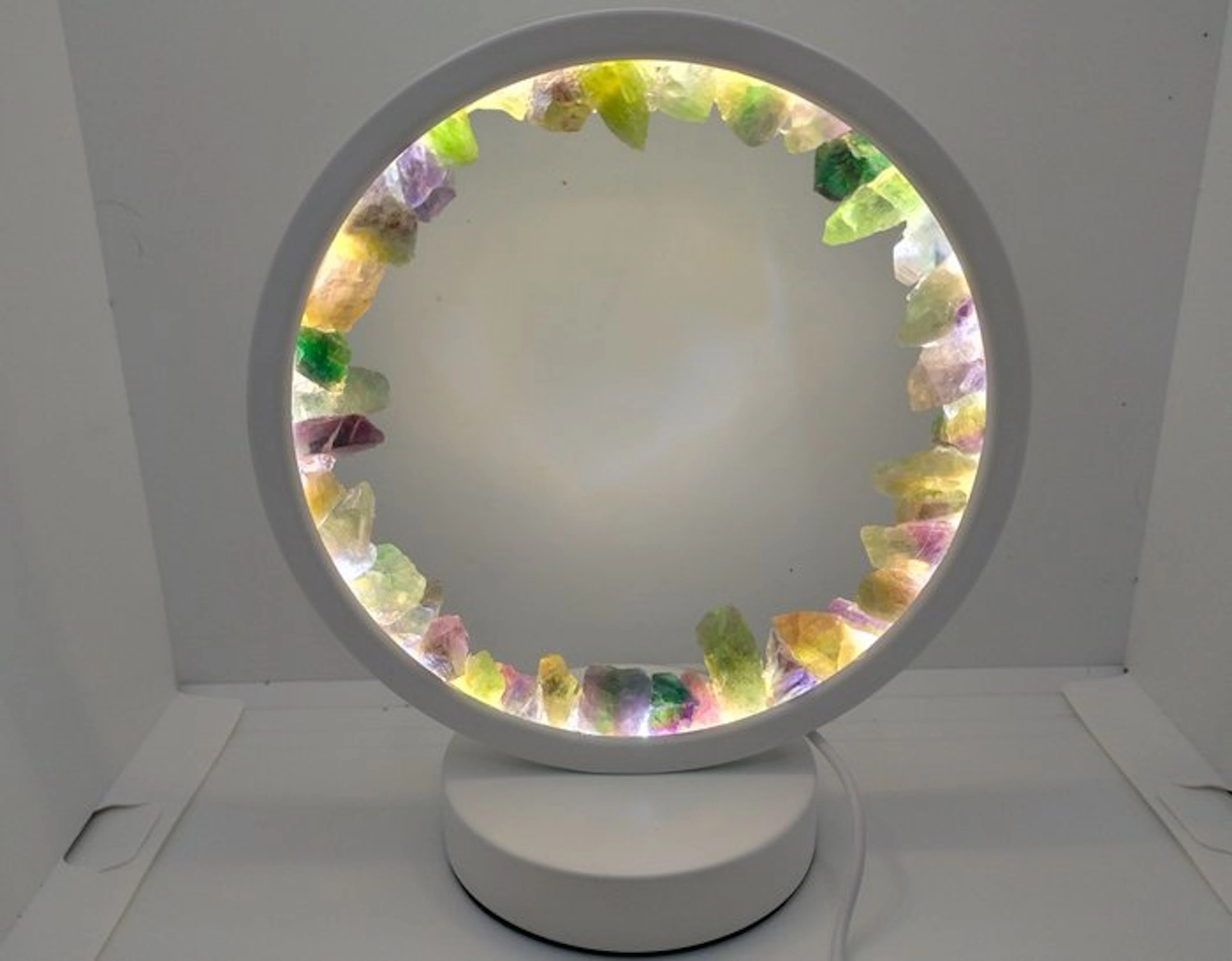 Beautiful lamp with Natural Multicolor Fluorite- 500 g