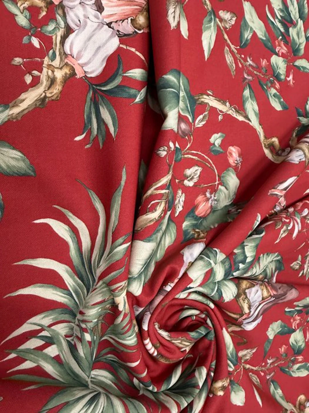 Oeko-Tex Tropical Fabric with Cute Monkeys - The Paradise...