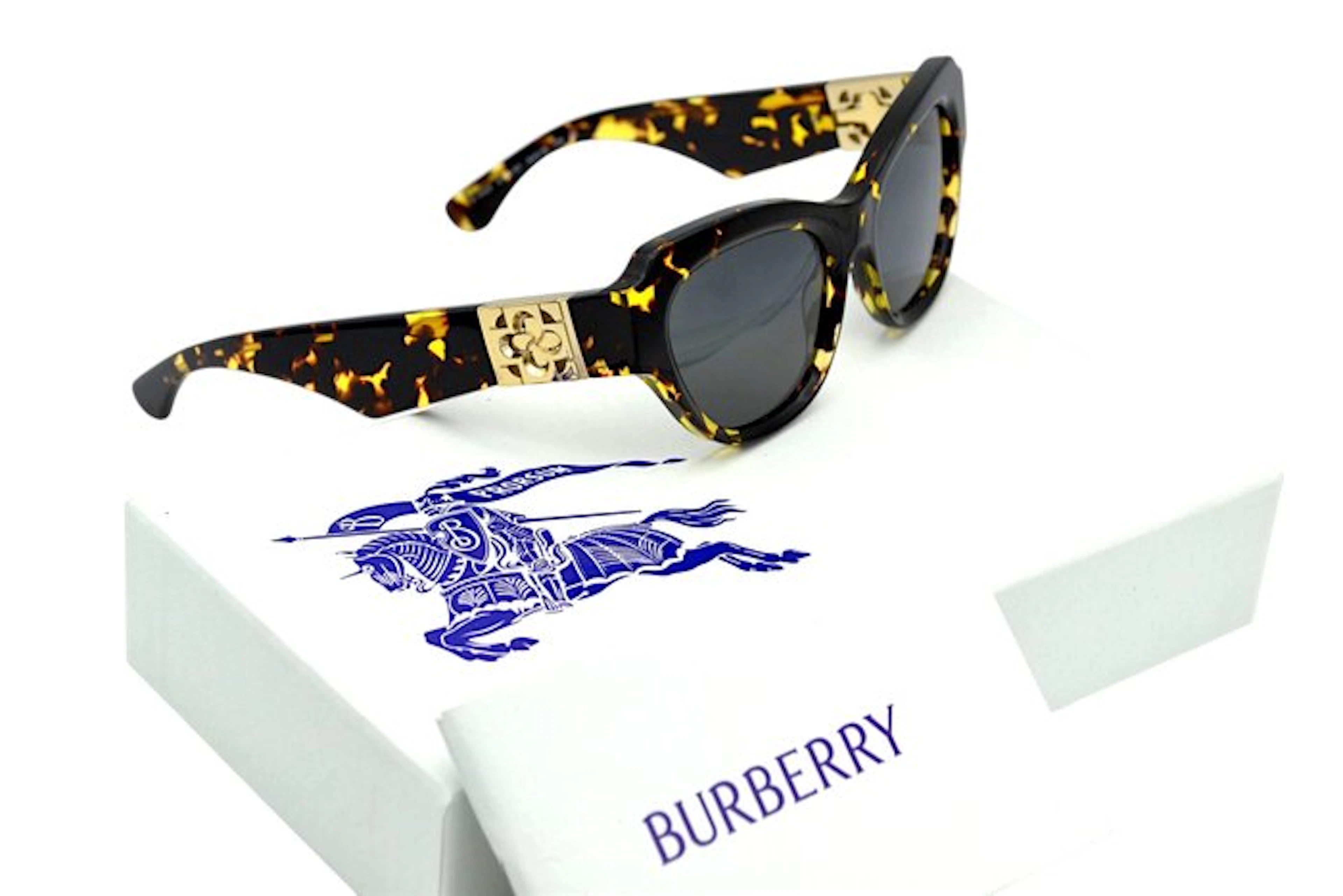Burberry - VE4423 - Made in Italy - Acetate Carey & Gold...