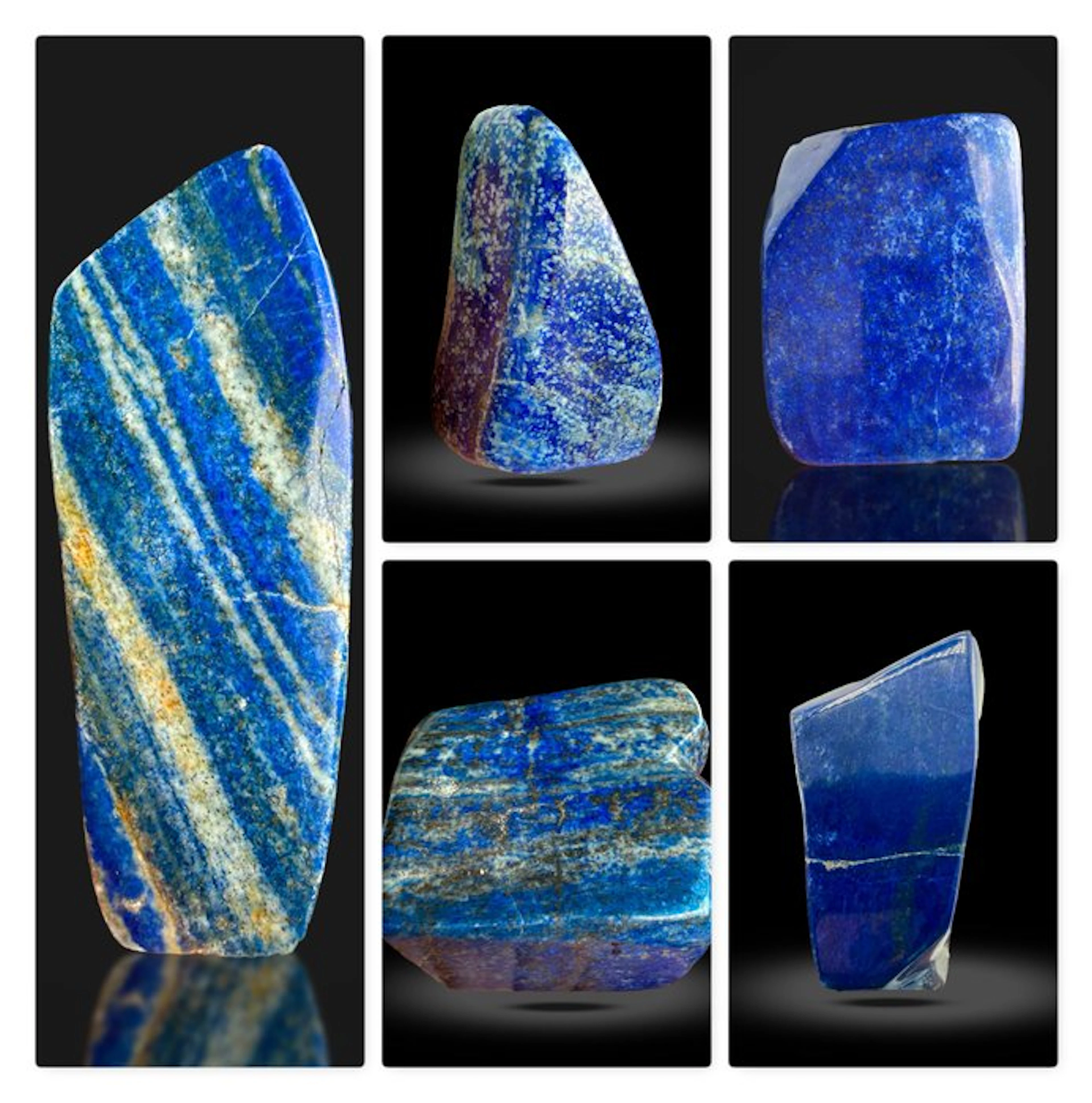 Polished Lapis Lazuli Freeform Collection (5 Pieces) –...