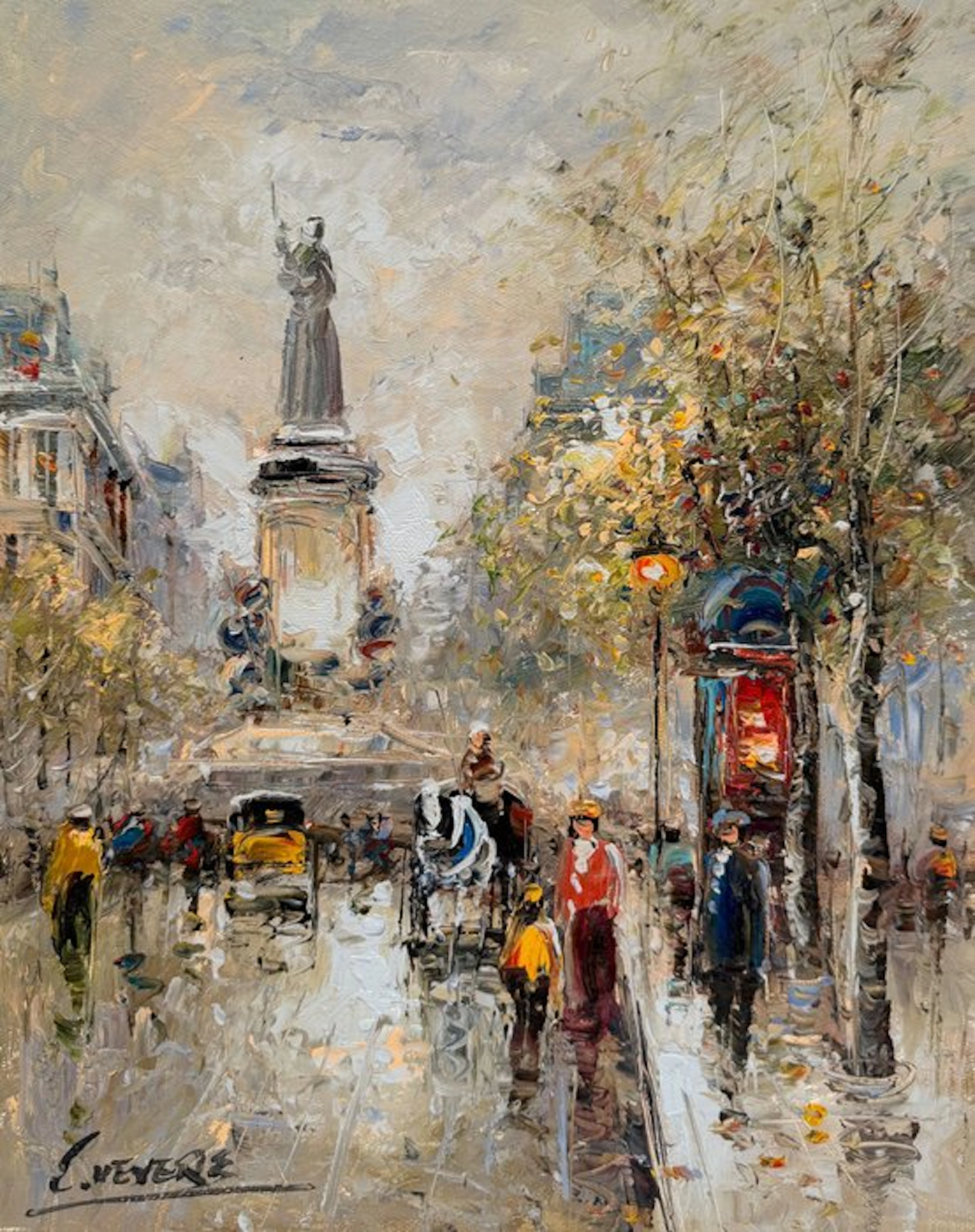 Christof Vevers (1962) - Paris - Grands Boulevards après la Pluie