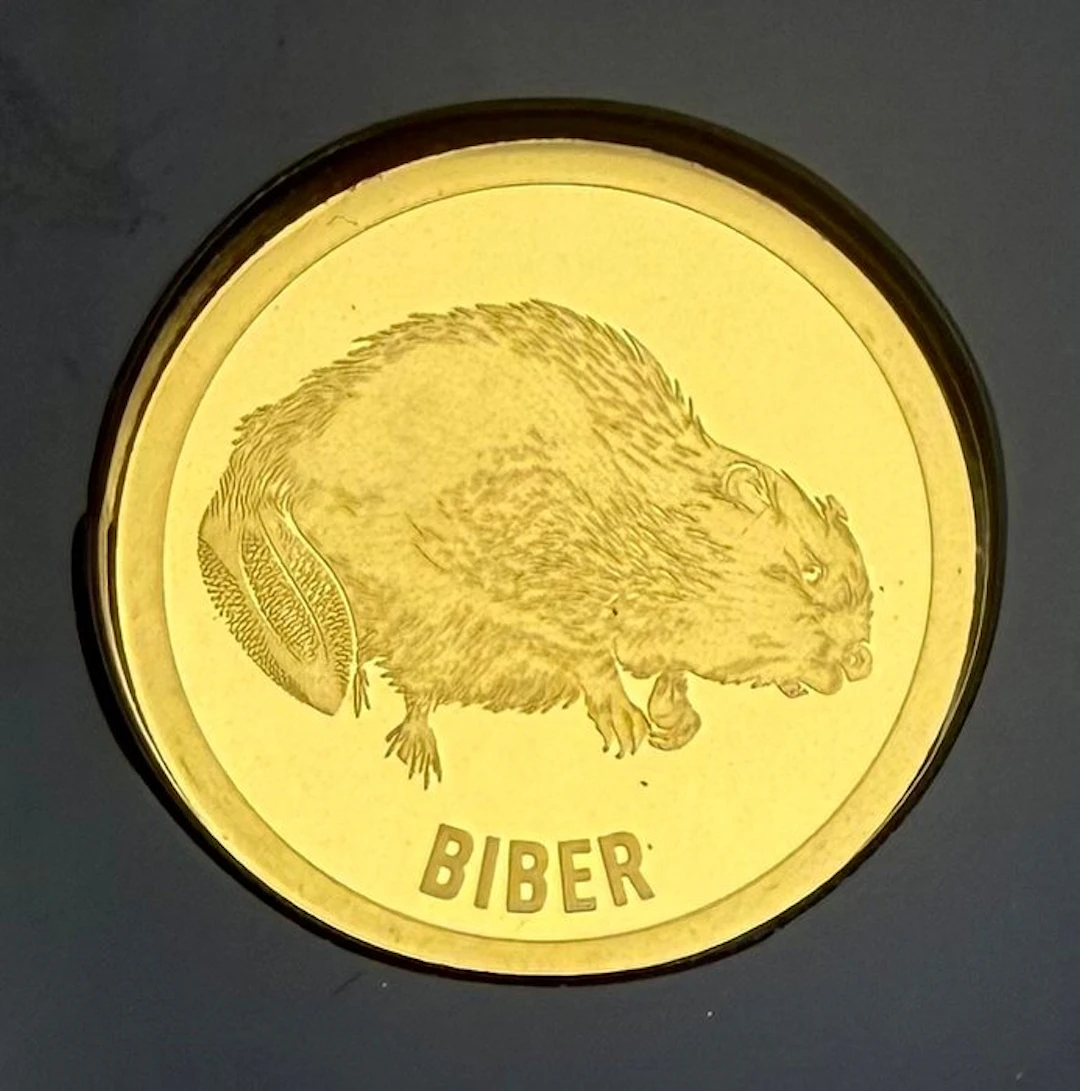 Germany. Biber , raro , Oro 1/200 Oz (.999) Proof (No reserve price)