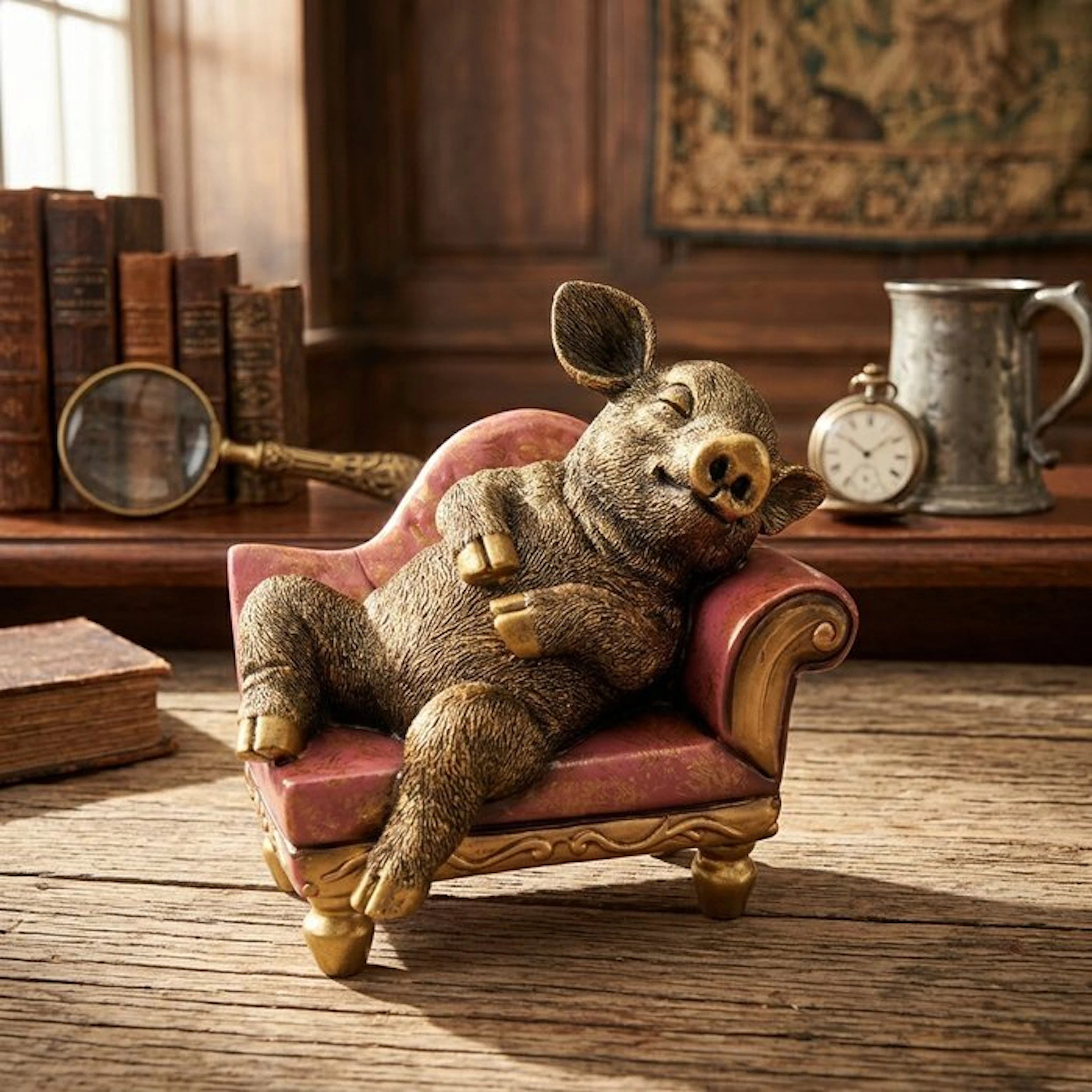 Decorative ornament - Europe - Relaxing Pig on a Couch