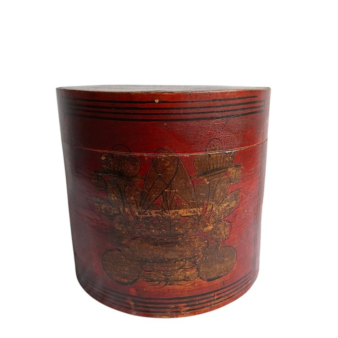 Basket - poplar or pine wood (bentwood/buighout) - Hat box / storage box