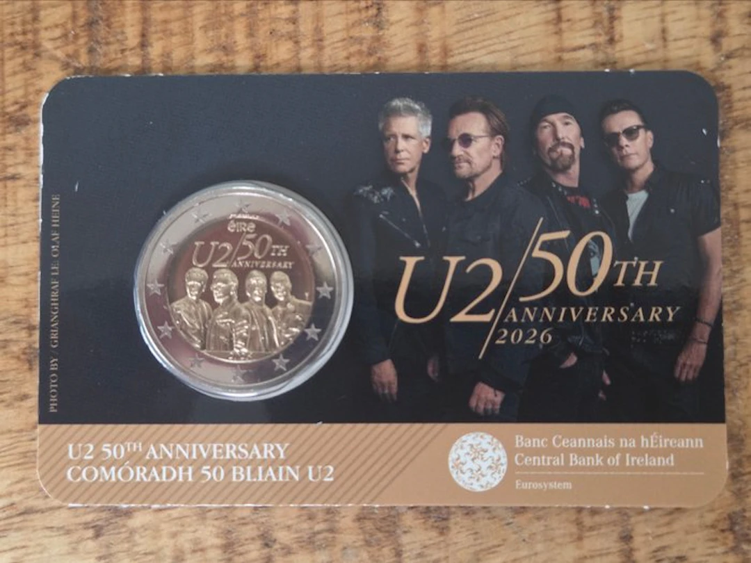 Ireland. 2 Euro 2026 "U2" (1 coincard) (No reserve price)