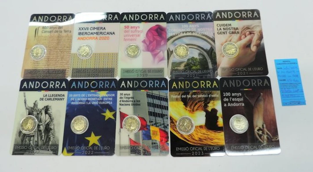 Andorra. 2 Euro 2019/2024 (10 coincards) (No reserve price)