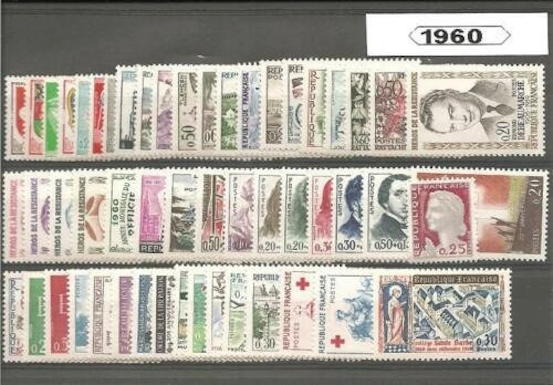 France 1960/1969 - Double collection des 10 années complètes en Neufs** + oblitérés - Yvert N° 1230 à 1620 MNH + Oblitérés