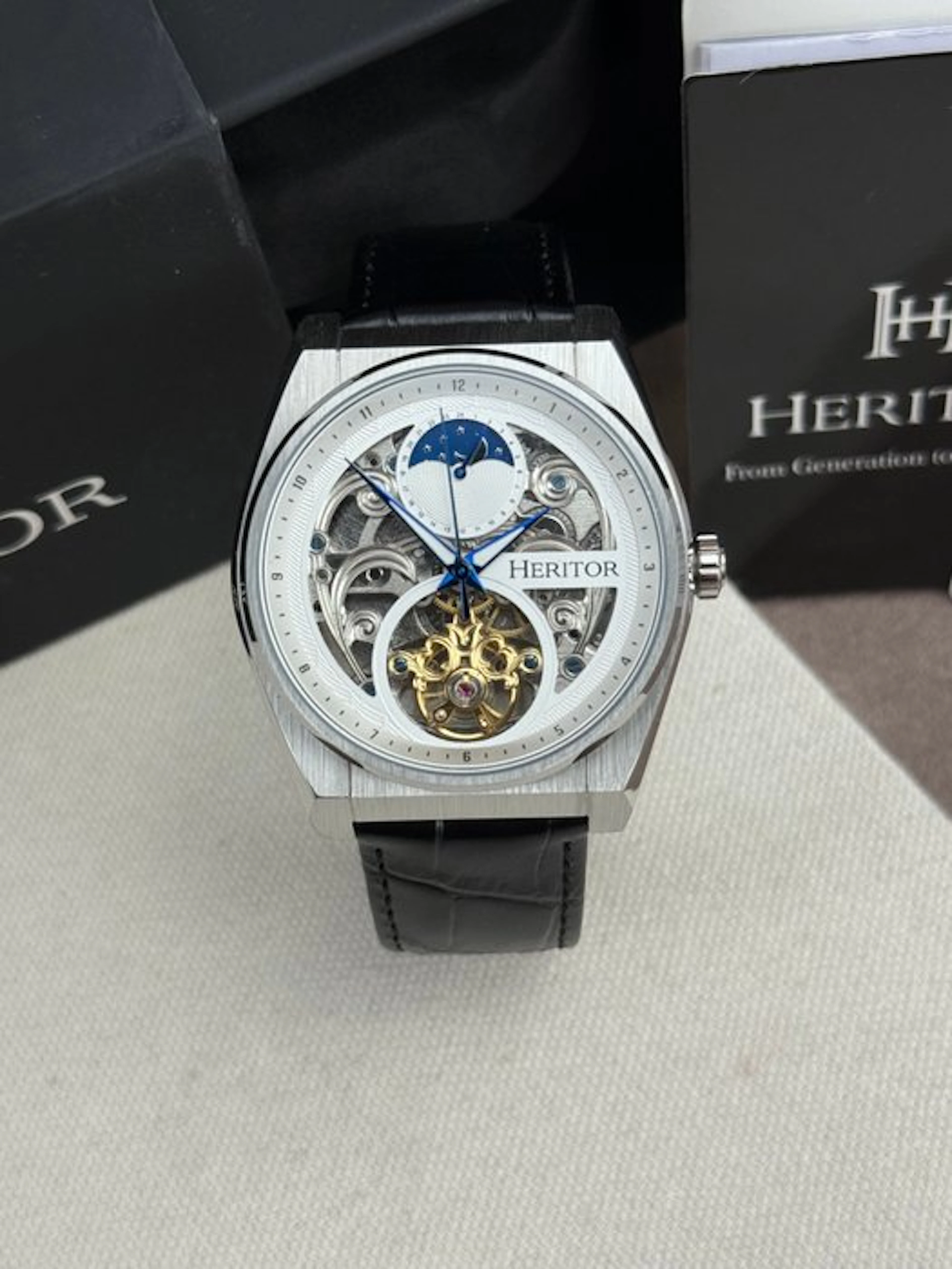 Heritor - Heritor Automatic Daxton Skeleton - Black/White...