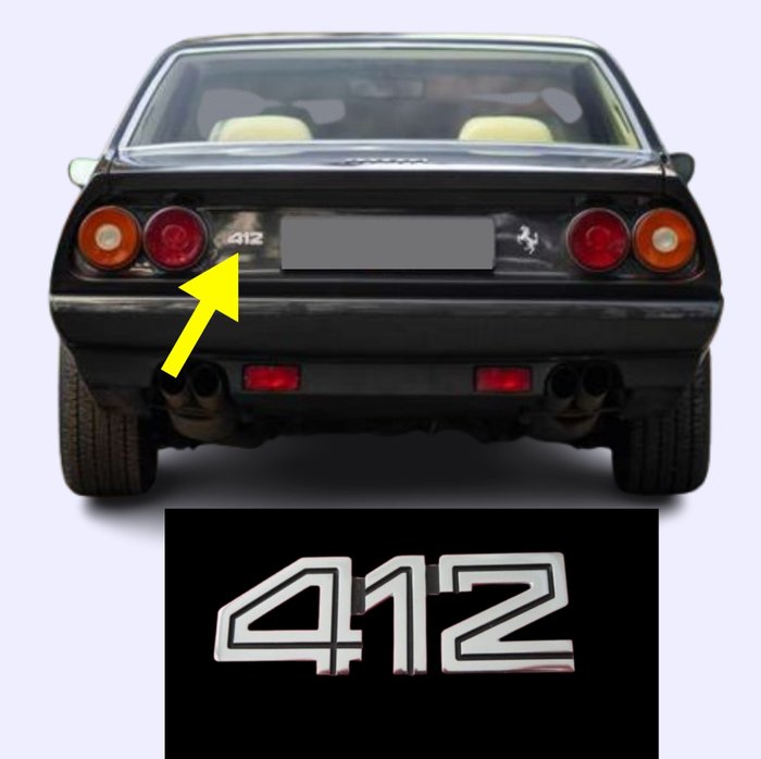 Ferrari 412 rear script emblem (New Old Stock) - Ferrari - Rare