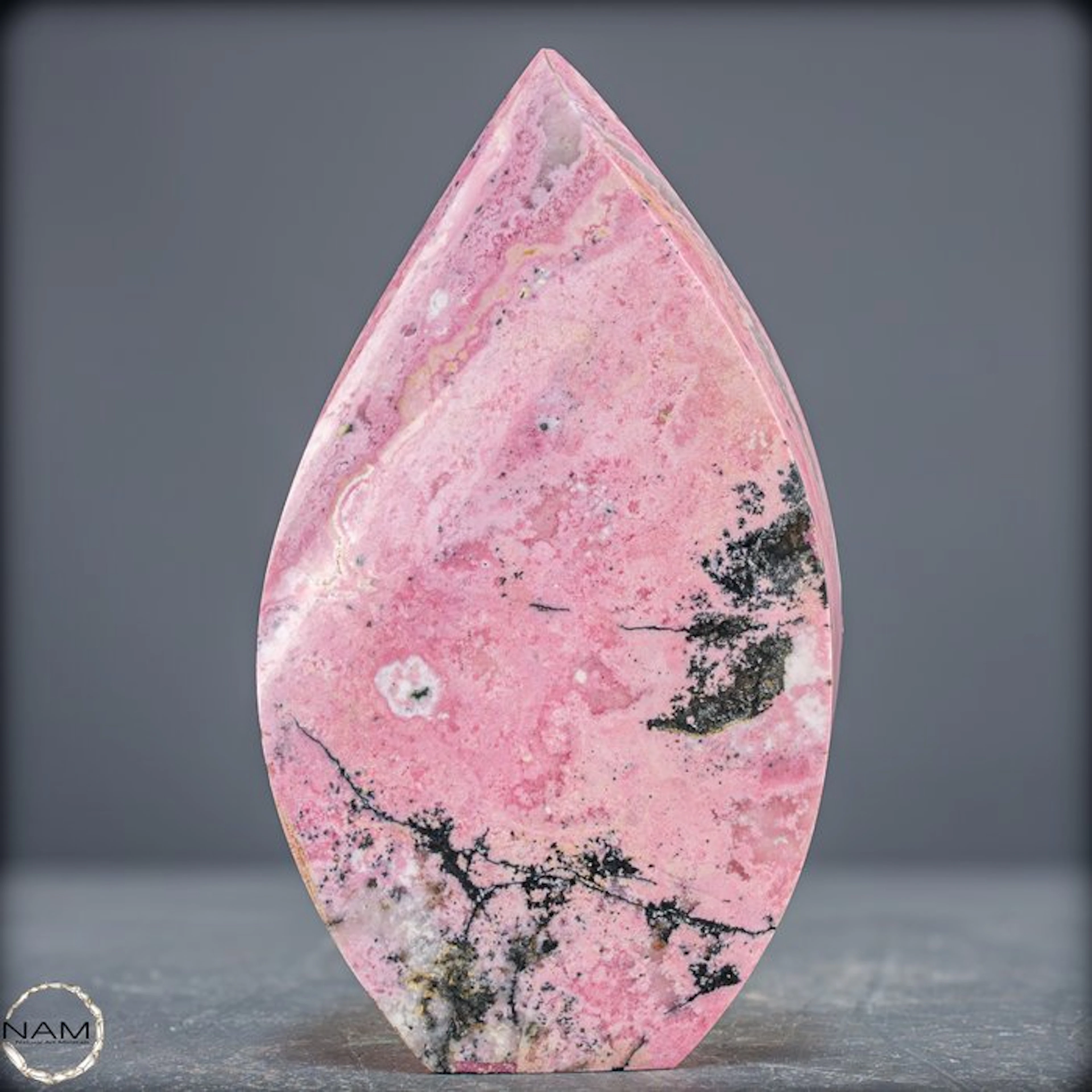 Natural rhodochrosite flame from Argentina – a symbol of love