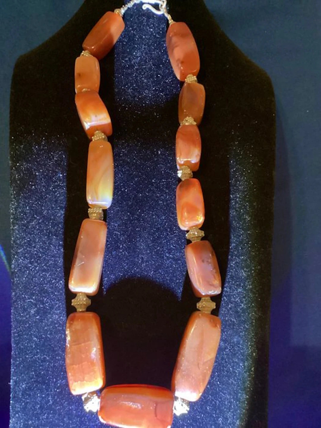 Western Asiatic Stone Fire Agate Necklace