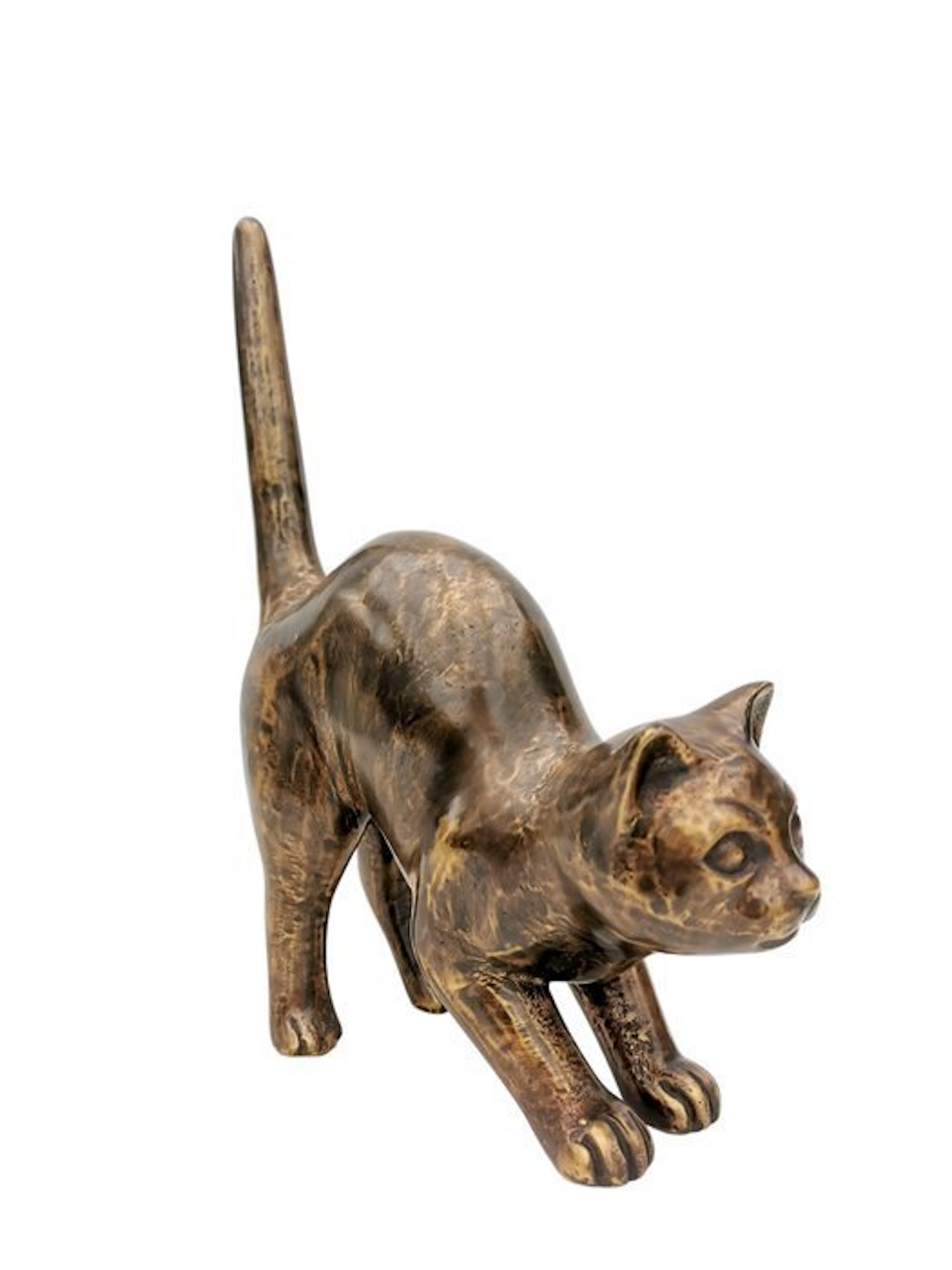 Figurine - Beeldje - a scaredy cat - Brons - Bronze