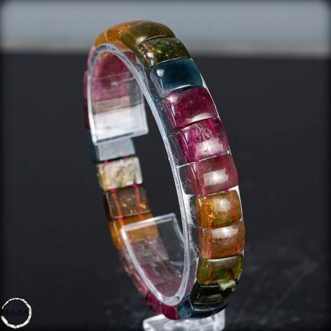 Rare Natural Tourmaline Bracelet - 100.45 ct- 20.09 g