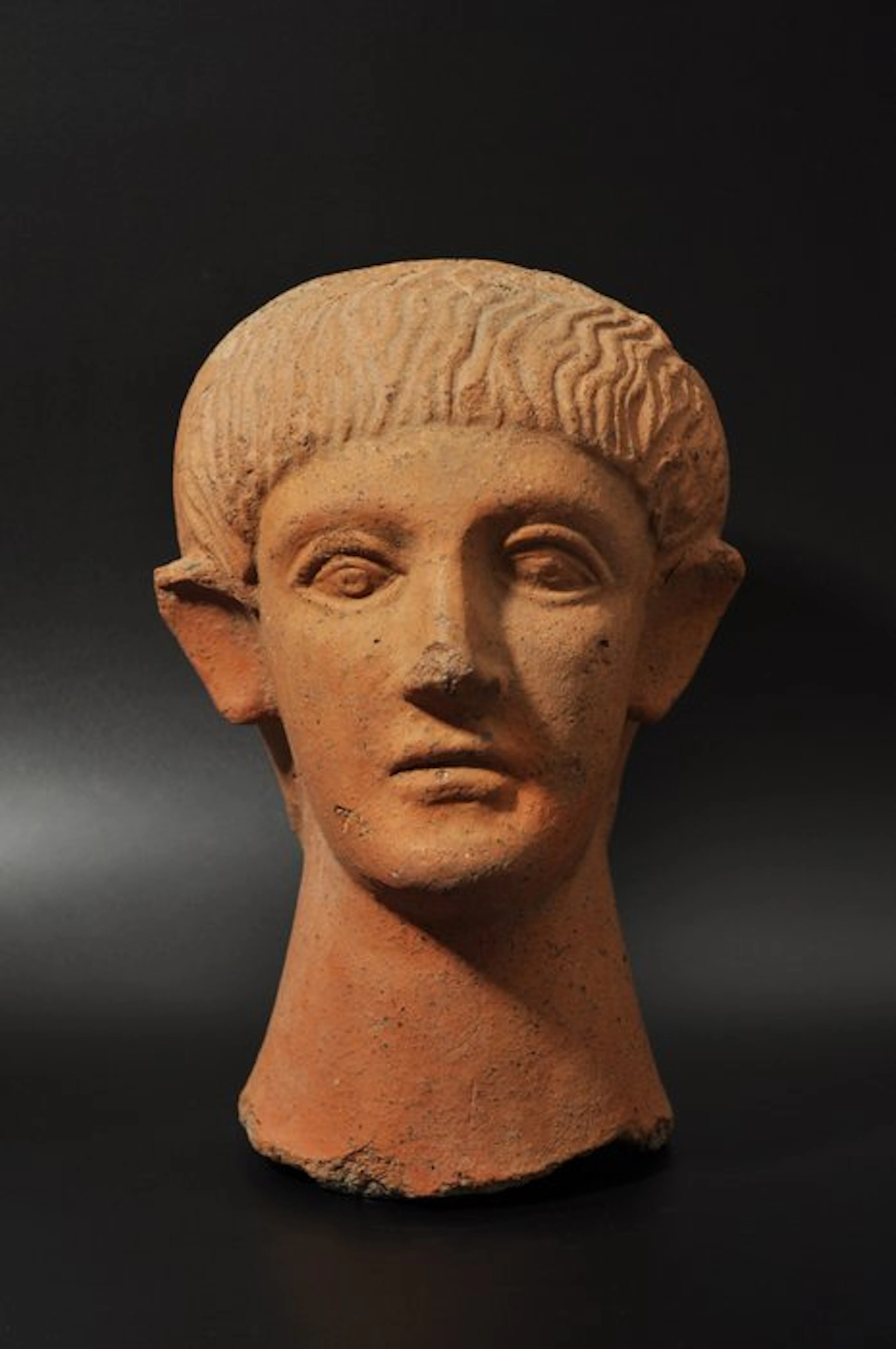 Etruscan Terracotta Votive head of a boy. Ex- Christies - 27.5 cm