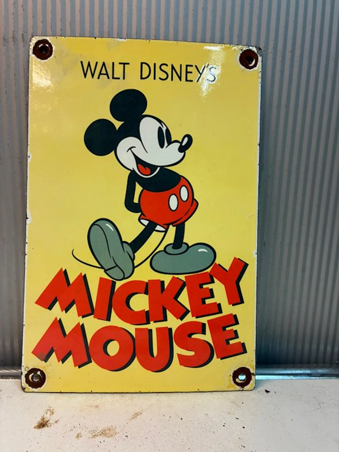 Walt Disney – Mickey Mouse – Vintage emaille reclamebord...