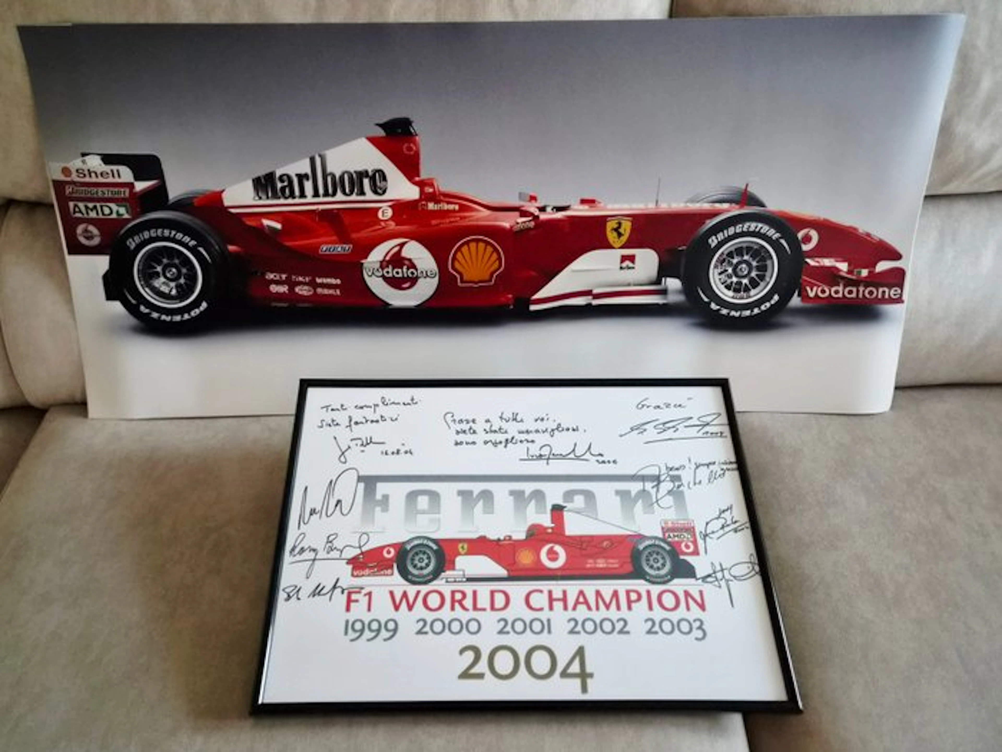 Ferrari-Michael Schumacher - LOTTO DI 2 POSTER F1 WORLD CHAMPION 2004
