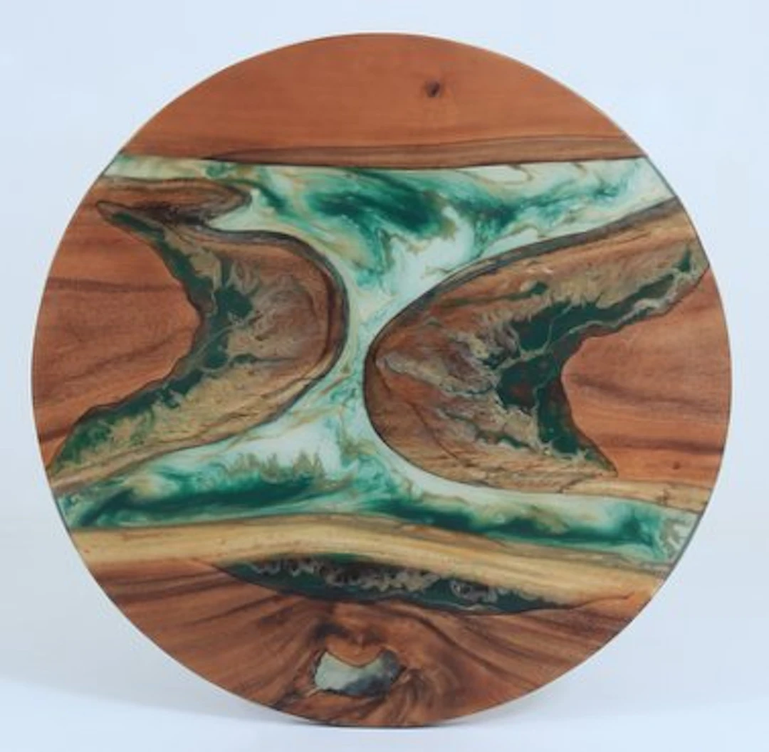 STUDIO ALBANO - Coffee table - Round table in resin and wood - Wood