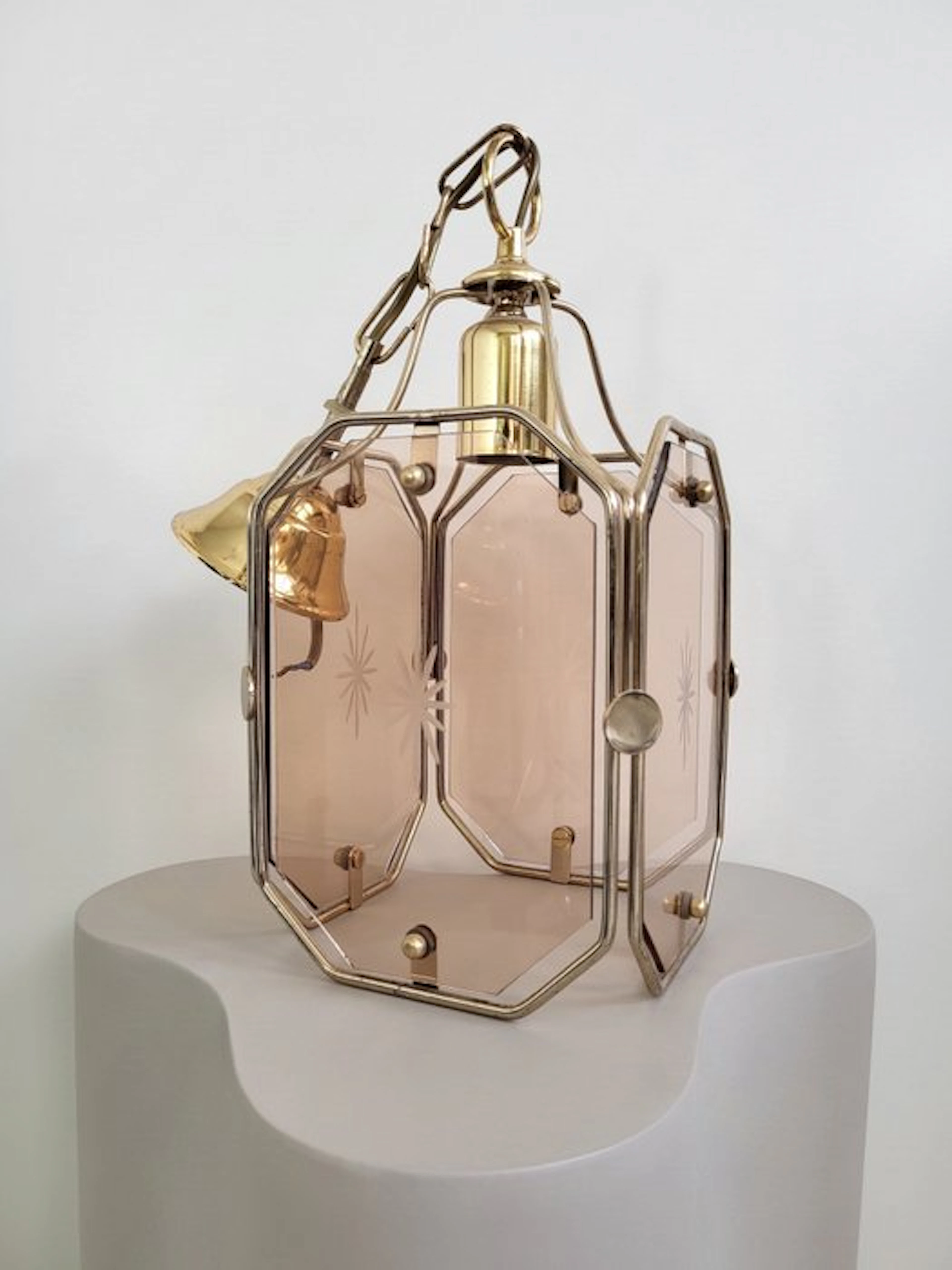 Herda - Caged ceiling lamp - Hollywood Regency - Gilt brass
