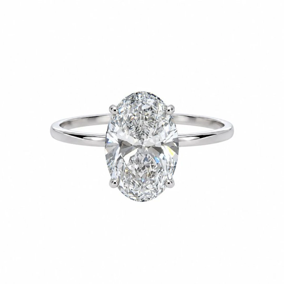 No reserve price - Ring - 14 kt. White gold - 3.08ct. tw. Diamond (Lab-grown)