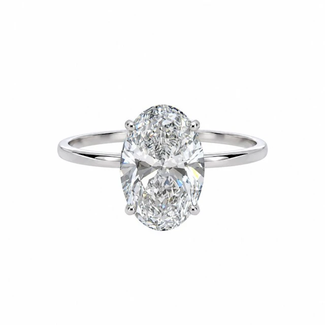 No reserve price - Ring - 14 kt. White gold - 3.08ct. tw. Diamond (Lab-grown)