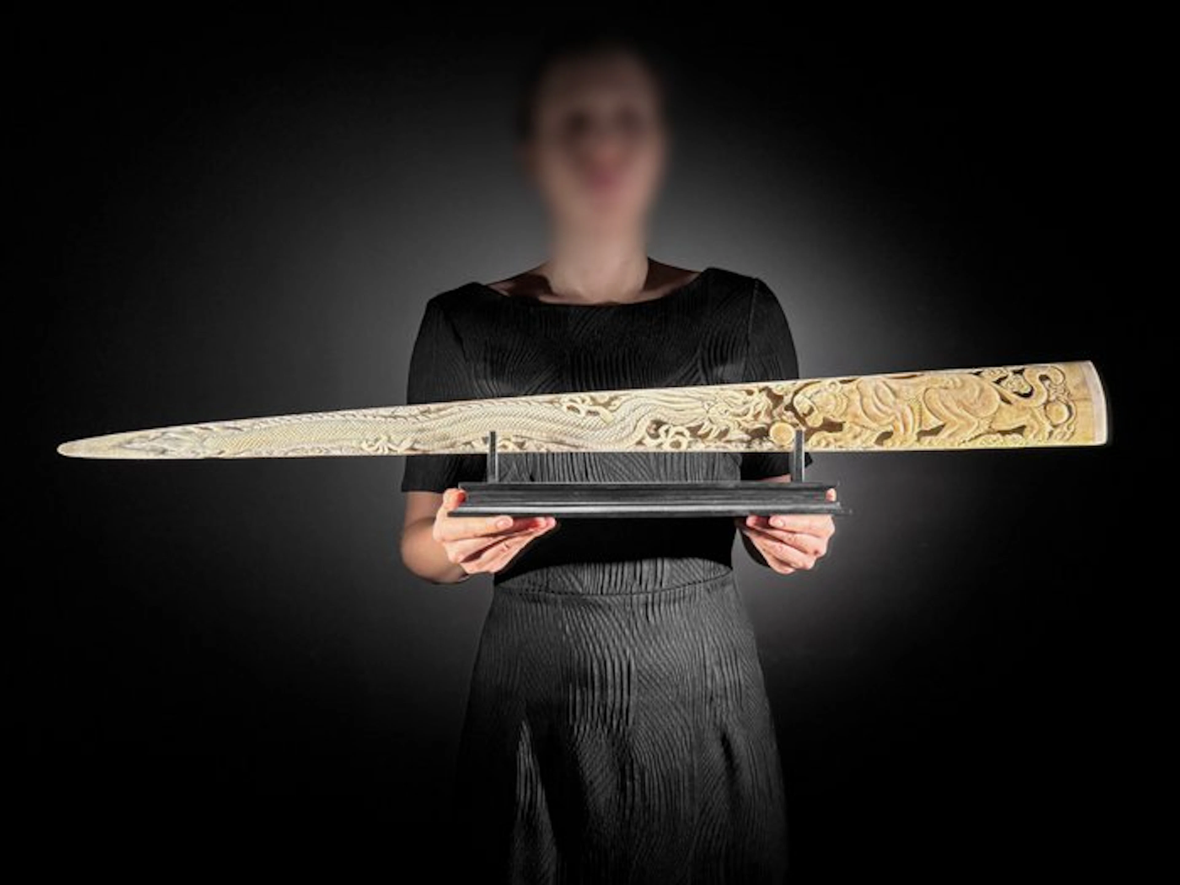 NO RESERVE PRICE - Stunning Large Carved Swordfish Tusk...