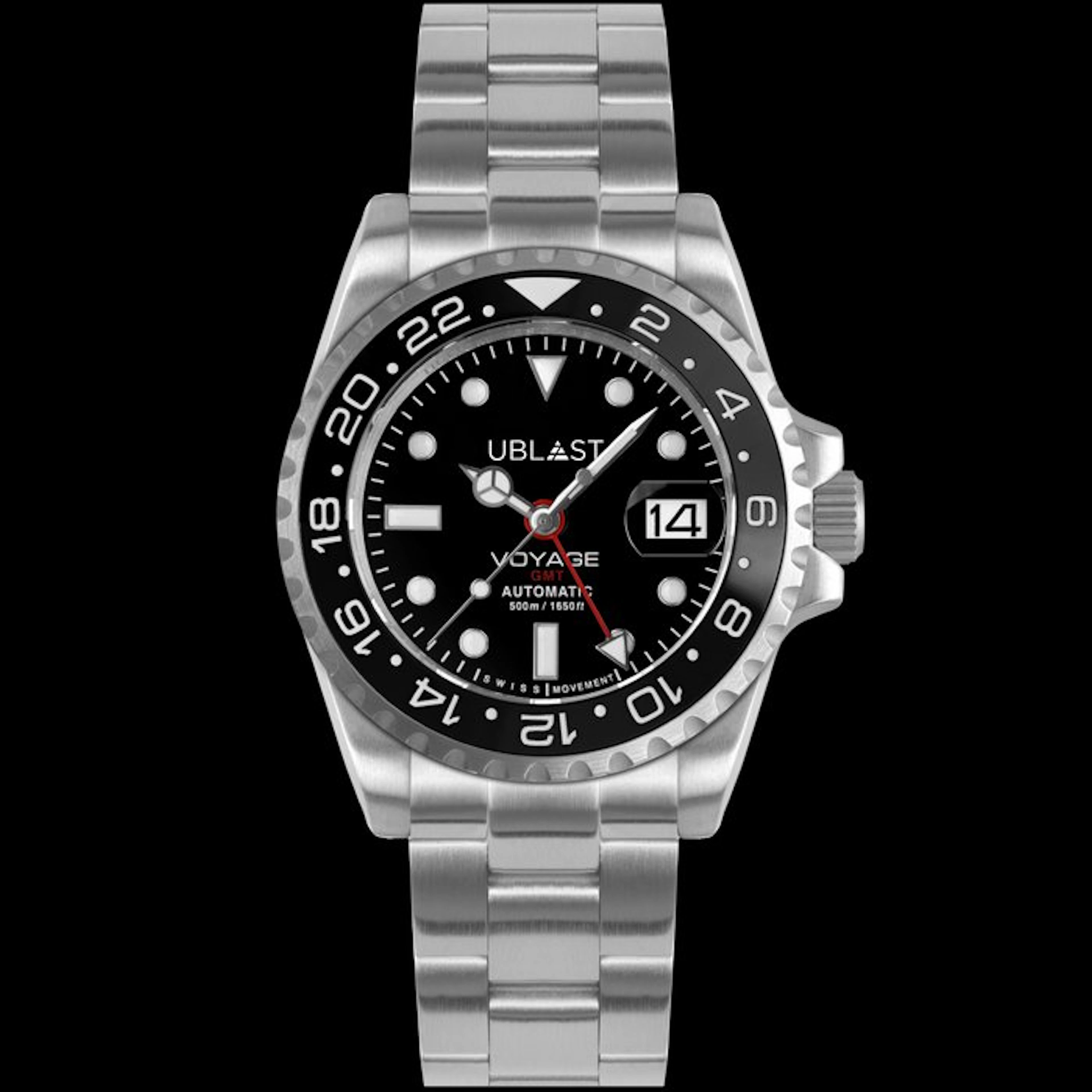 Ublast - Voyage Pro Diver GMT - Automatic Swiss - REF.UBVPD40BK - Men - 2026