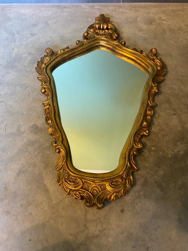 Mirror - Wood, Glass - Gilded wall mirror